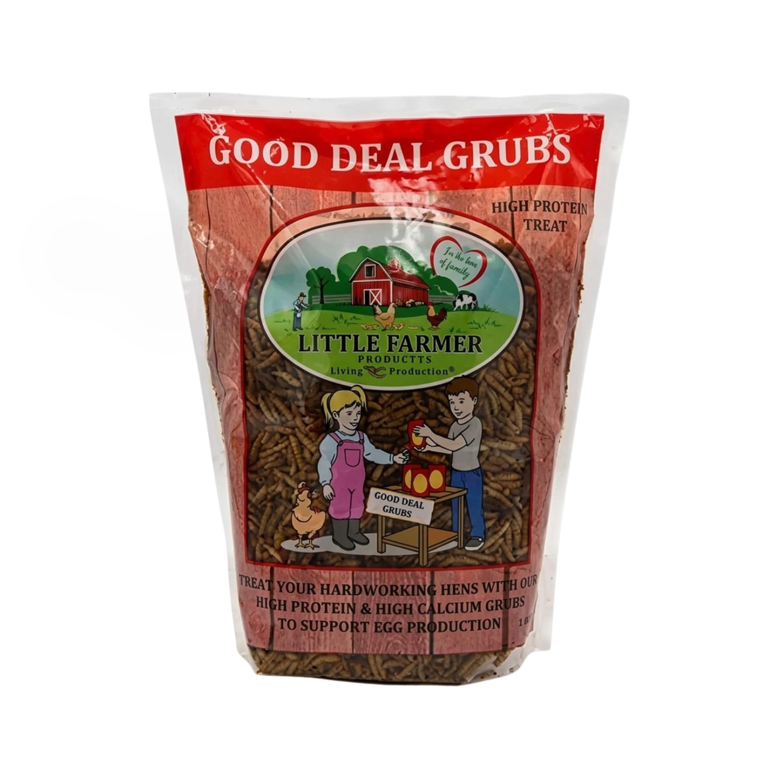 LITTLE FARMER PRODUCTS Good Deal Grubs Dried Black Soldier Fly Larvae for Chickens 1 lb, High Protein Chicken Treats with Calciu