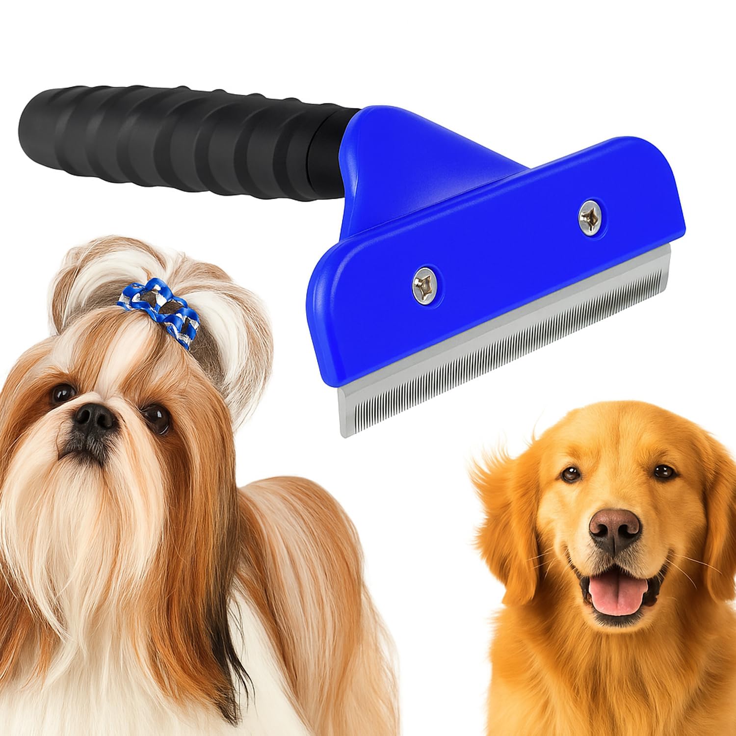 Jainsons Pet Products Deshedding Brush For Dogs & Cats  16Cm Blade Grooming Comb For Long & Short Hair, Fur Remover Tool, Reduc