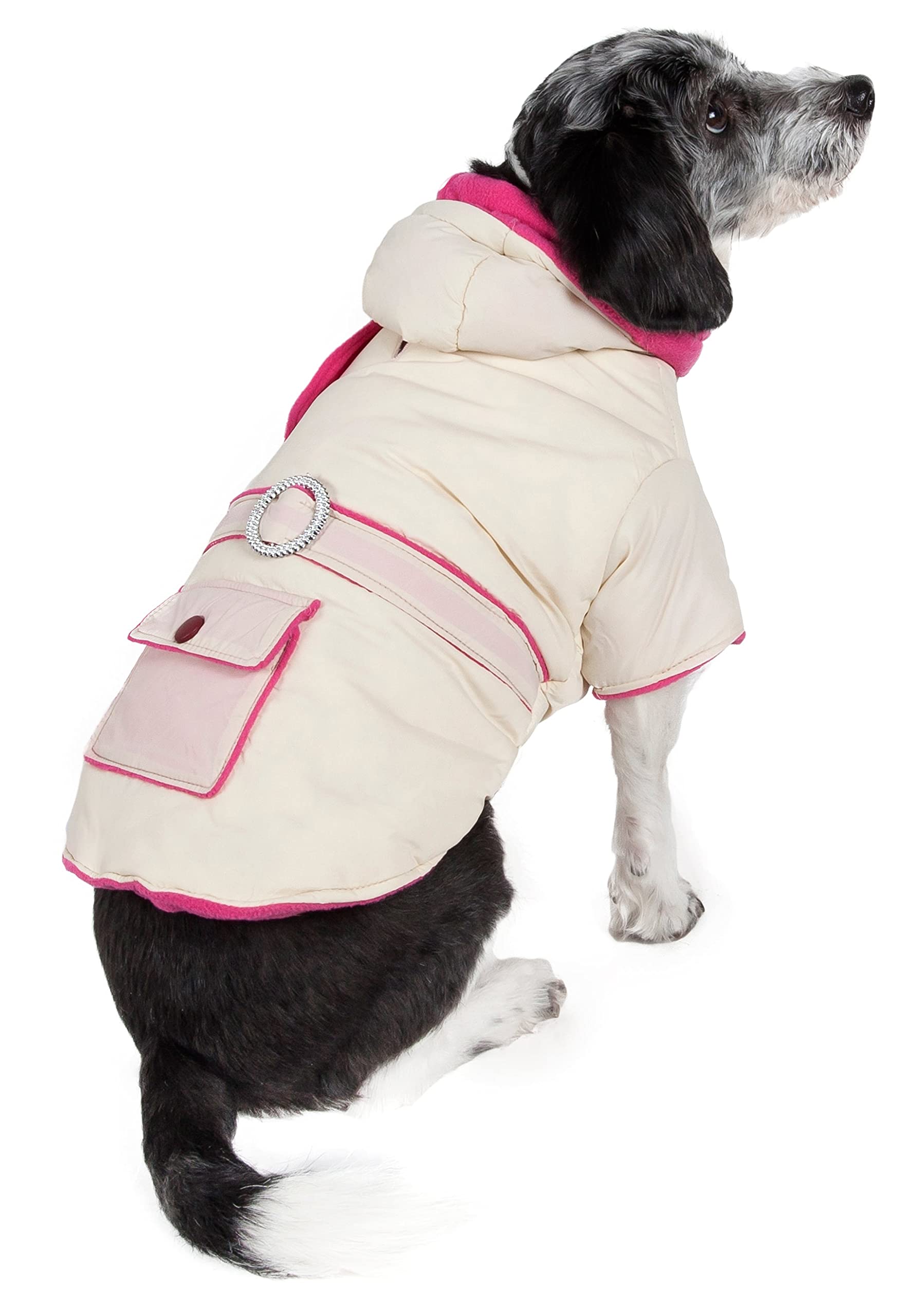 Pet Life Dual-Toned Jewel Winter Dog Coat With Diamond Stitched Trims - Dog Jacket Features 3M Thinsulate Insulation Technology For Small Medium And Large Coats For Dogs