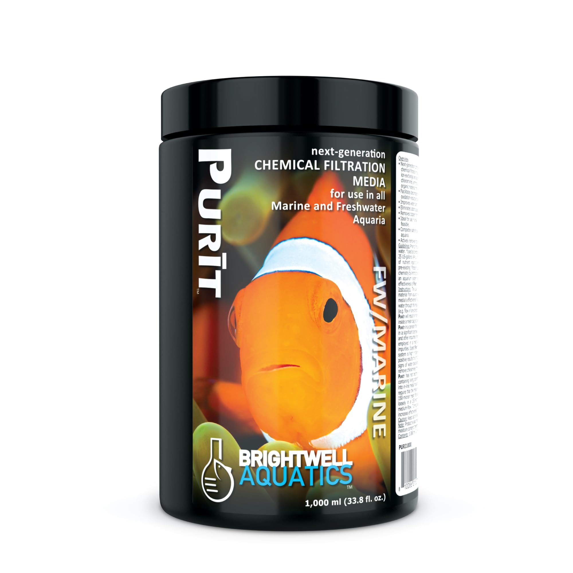 Brightwell Aquatics - Purit Next-Generation Chemical Filtration Media - for use in All Marine and Freshwater Aquaria - Aquarium 