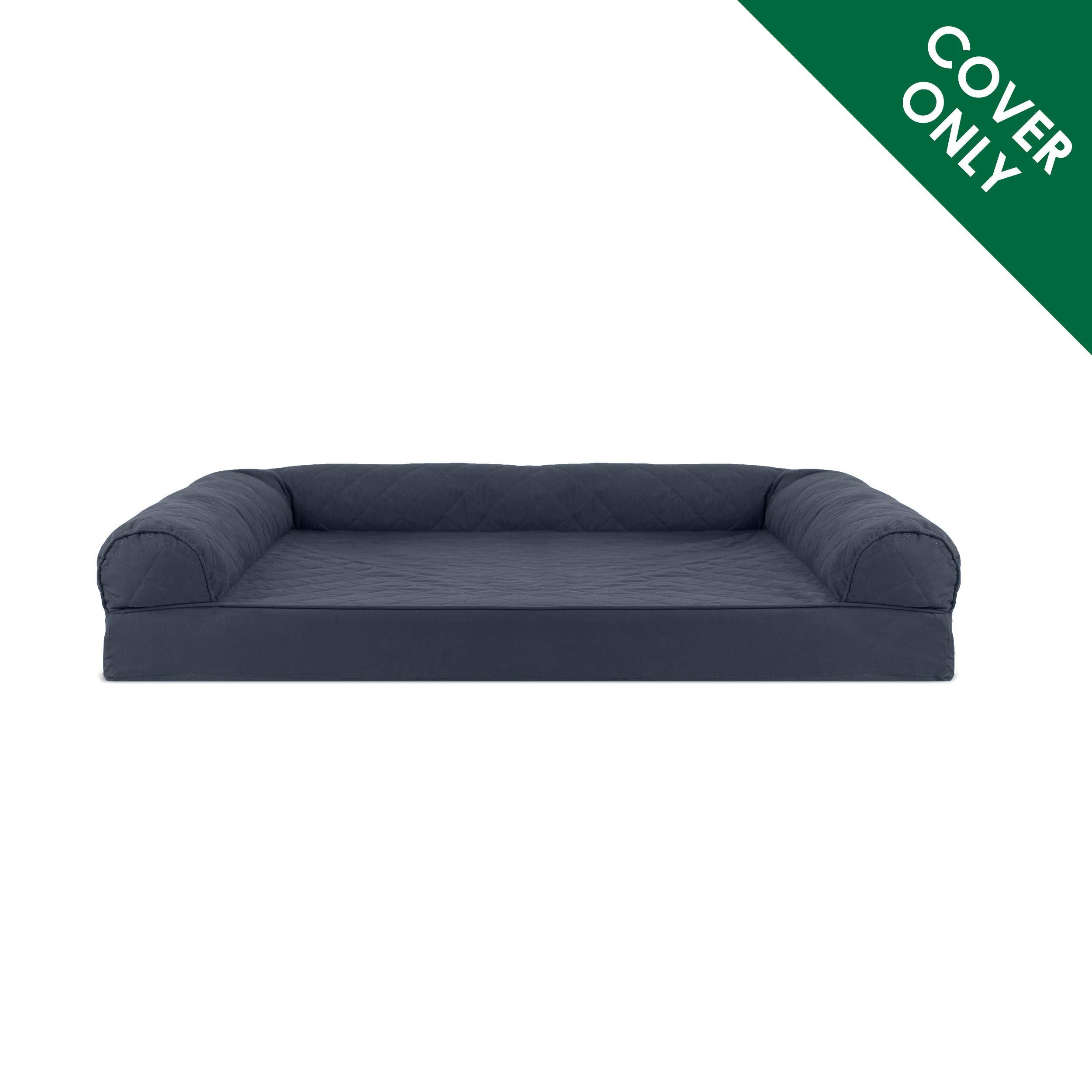 Furhaven Replacement Dog Bed Cover Quilted Sofa-Style, Machine Washable - Iron Gray, Large