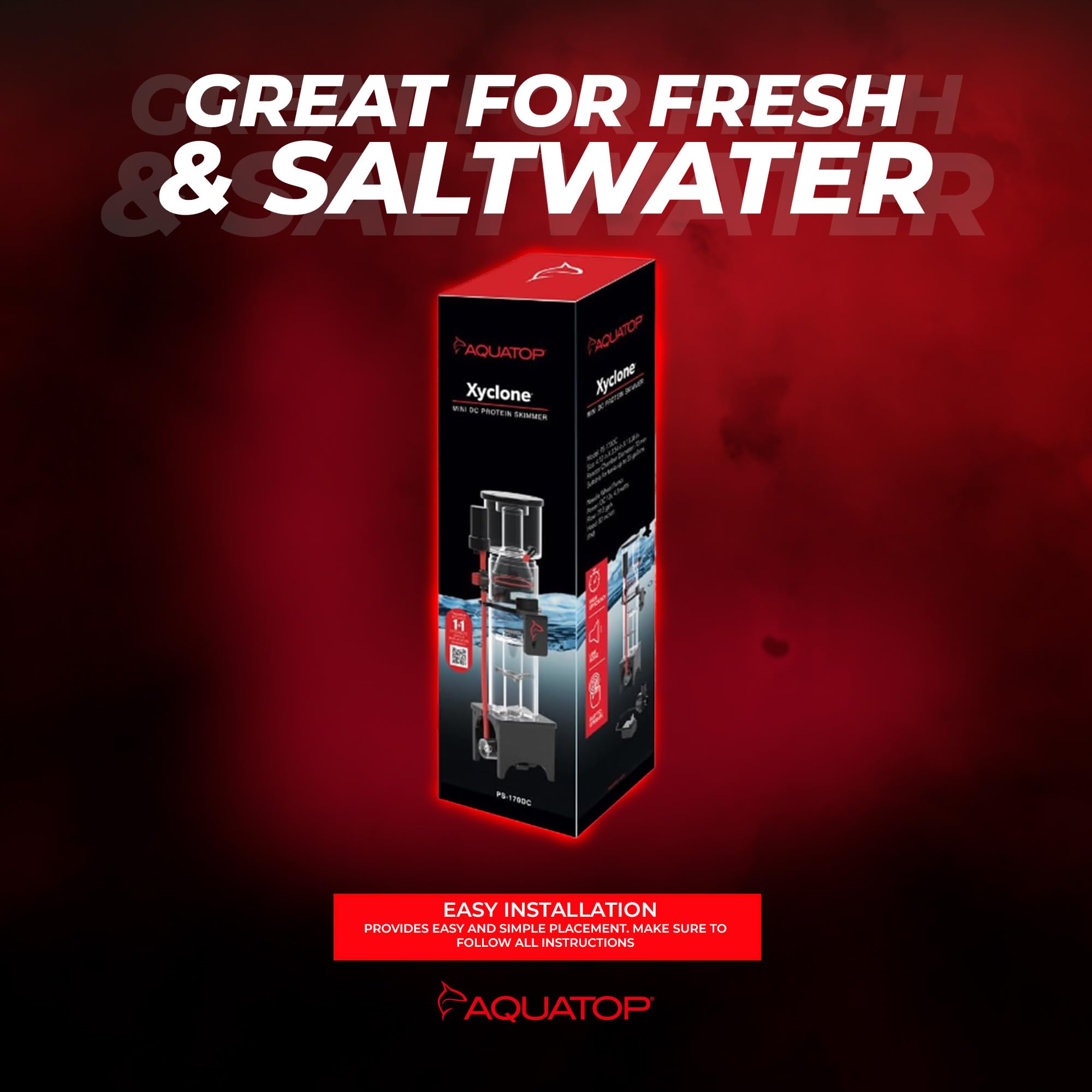 Aquatop Xyclone Mini Protein Skimmer For Saltwater Aquariums Up To 55-Gallons - Aquarium Surface Skimmer, Includes All Accessori