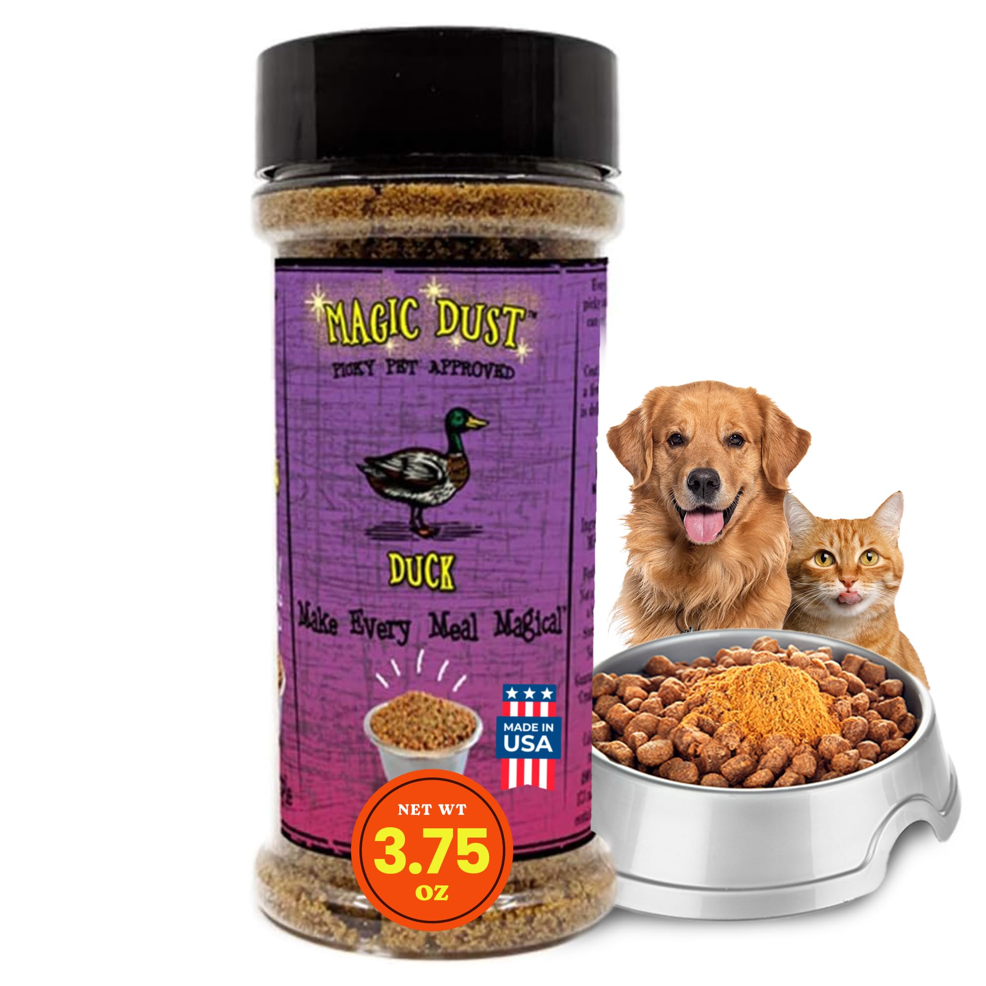 Wild Meadow Farms - Magic Dust Duck Jerky Topper, Single Protein Pet Food Topper for Dogs & Cats, Enhance Flavor & Elevate Mealt