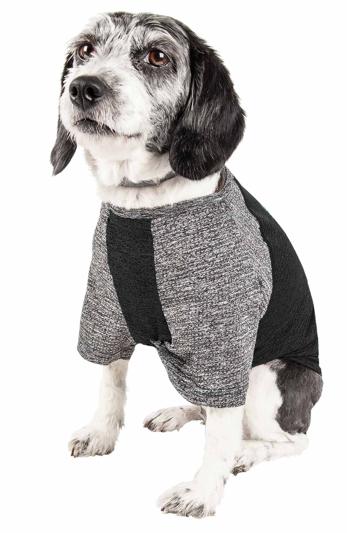 Pet Life Active Hybreed 4-Way Stretch Two-Toned Performance Dog T-Shirt, Large, Black