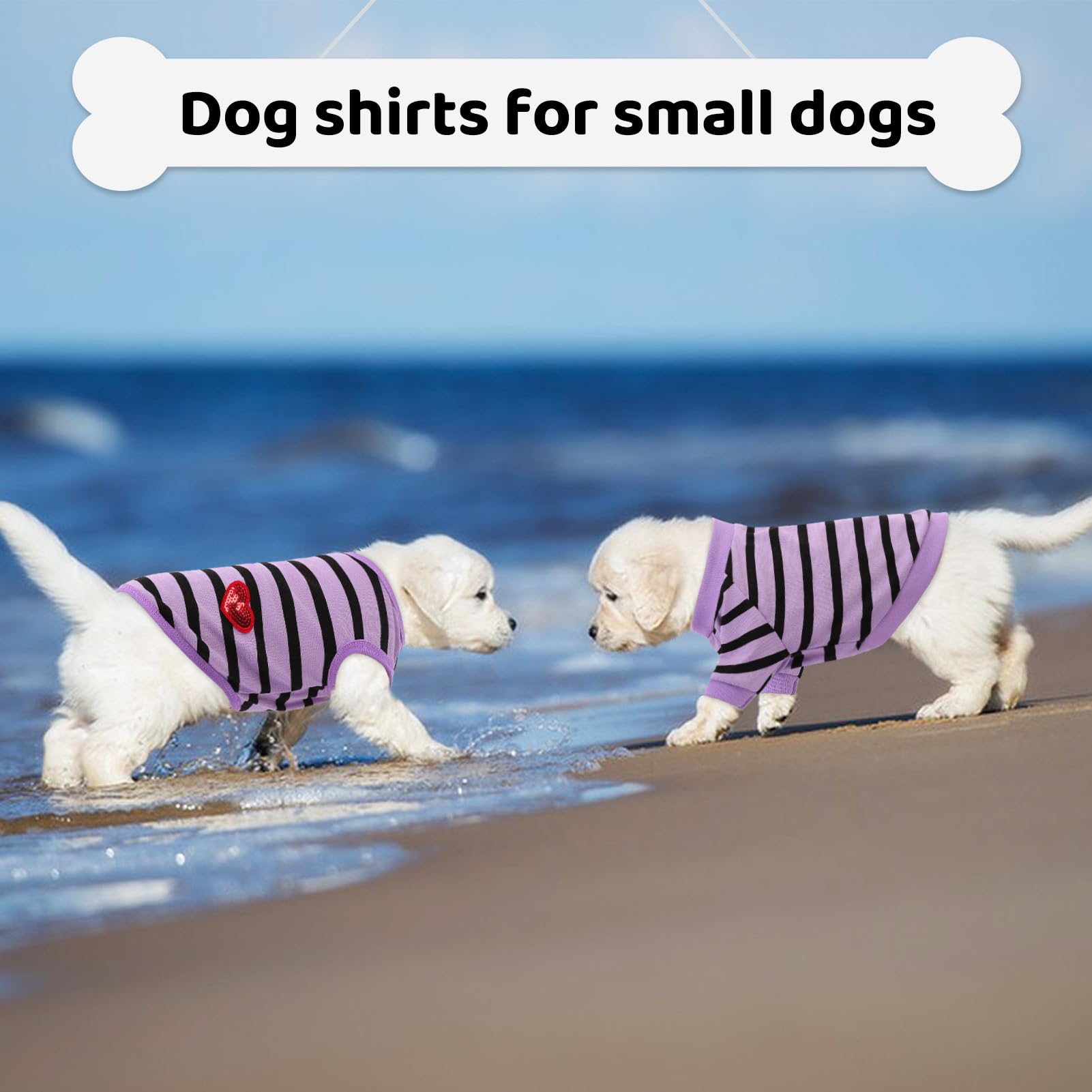 Preferhouse Dog Shirts For Large Dogs, Striped T-Shirts Pets Vest Pet Apparel Tee Shirts Dog Tank Top Spring Summer Suitable For