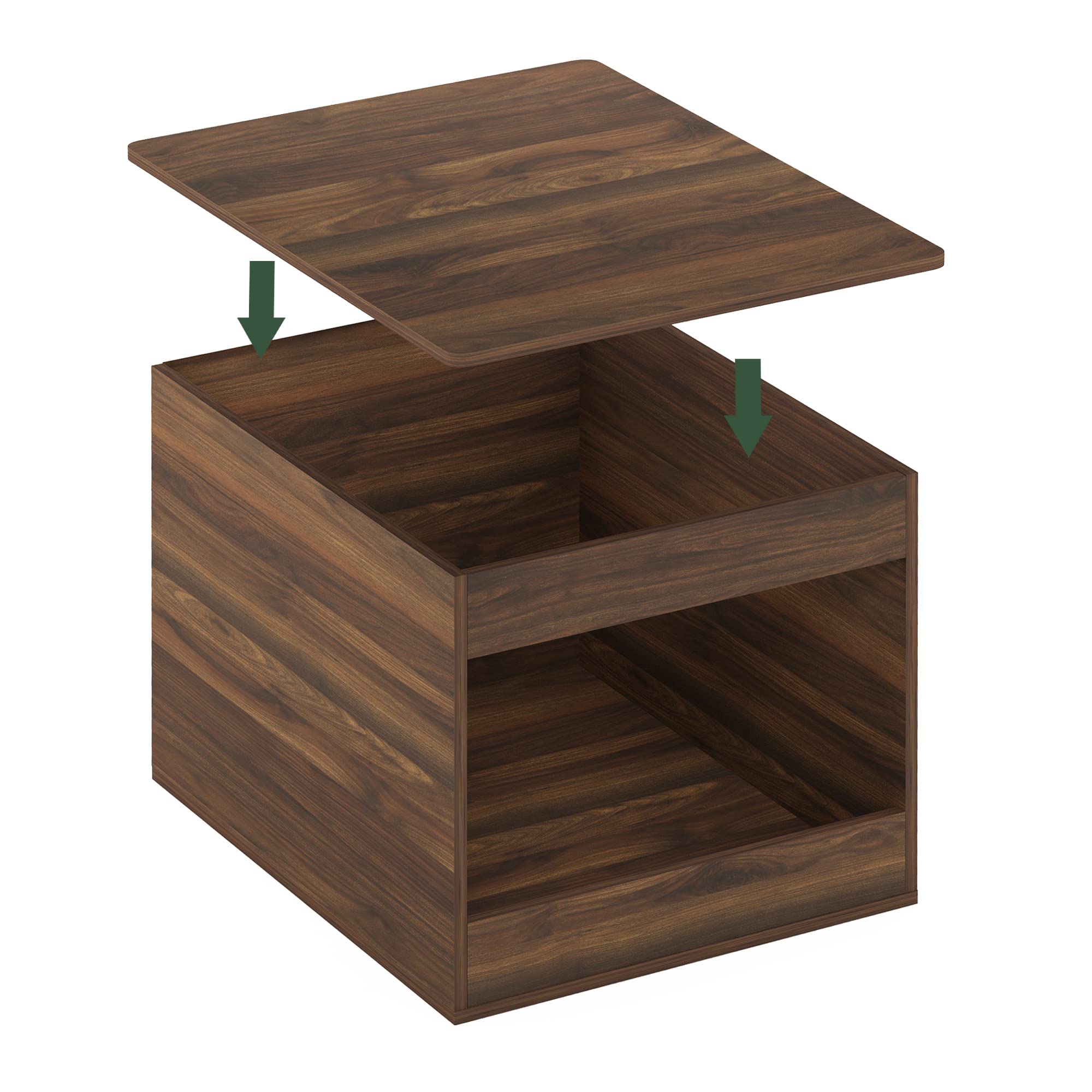 Furinno Peli Top Opening Litter Box Enclosure, Columbia Walnut