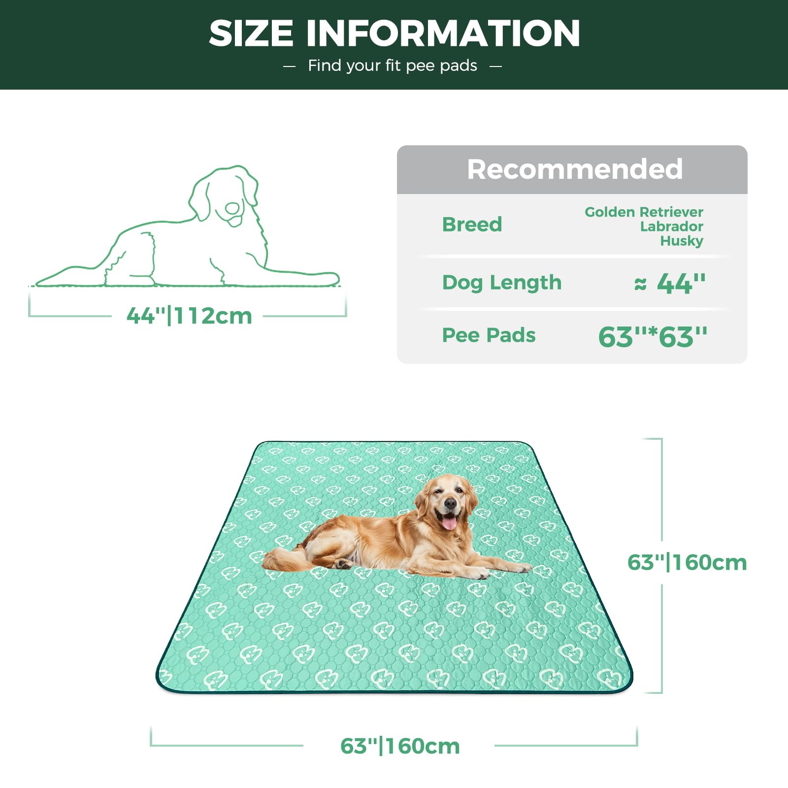 Fxw Washable Pee Pads For Dogs, Reusable Dog Pads With Super Absorbent Cotton, 63'' X 63'', Specifically Designed For 24'' 8 Pan