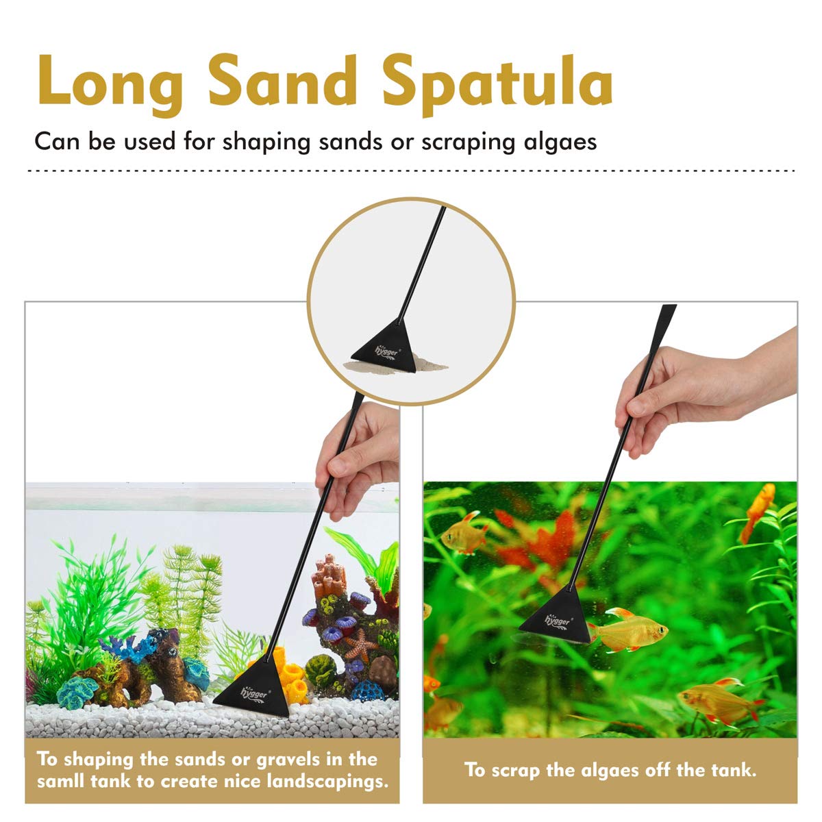 Hygger Long Stainless Steel Premium Aquarium Tools, 4 Pcs Aquatic Plant Tweezers Scissors Spatula Kits Comes With 1 Cleaning Clo