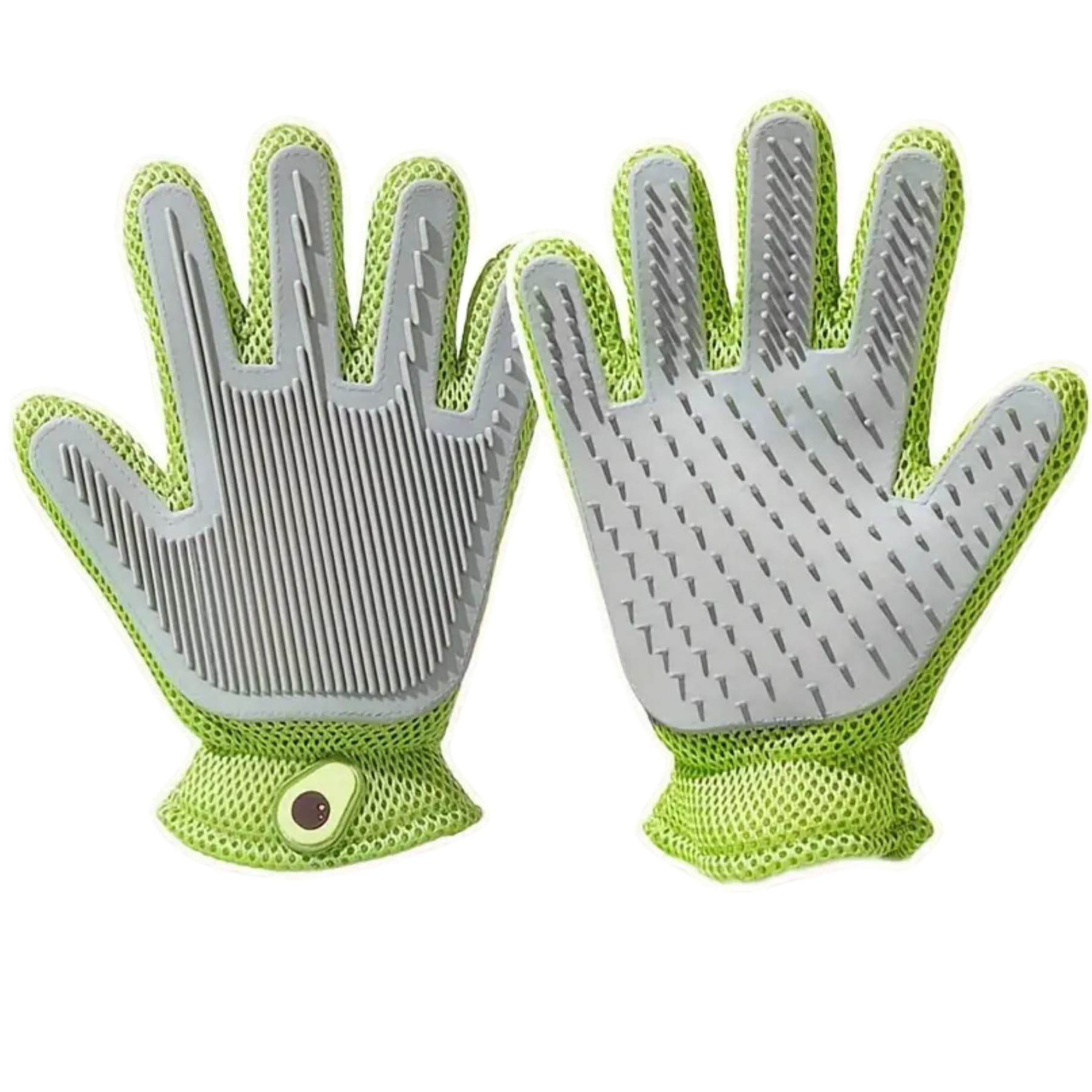 Foodie Puppies Pet Soft Silicone Massaging Glove For Dogs & Cats (Avocado Tackle Glove  1Pc) | DualSided Deshedding, Massaging
