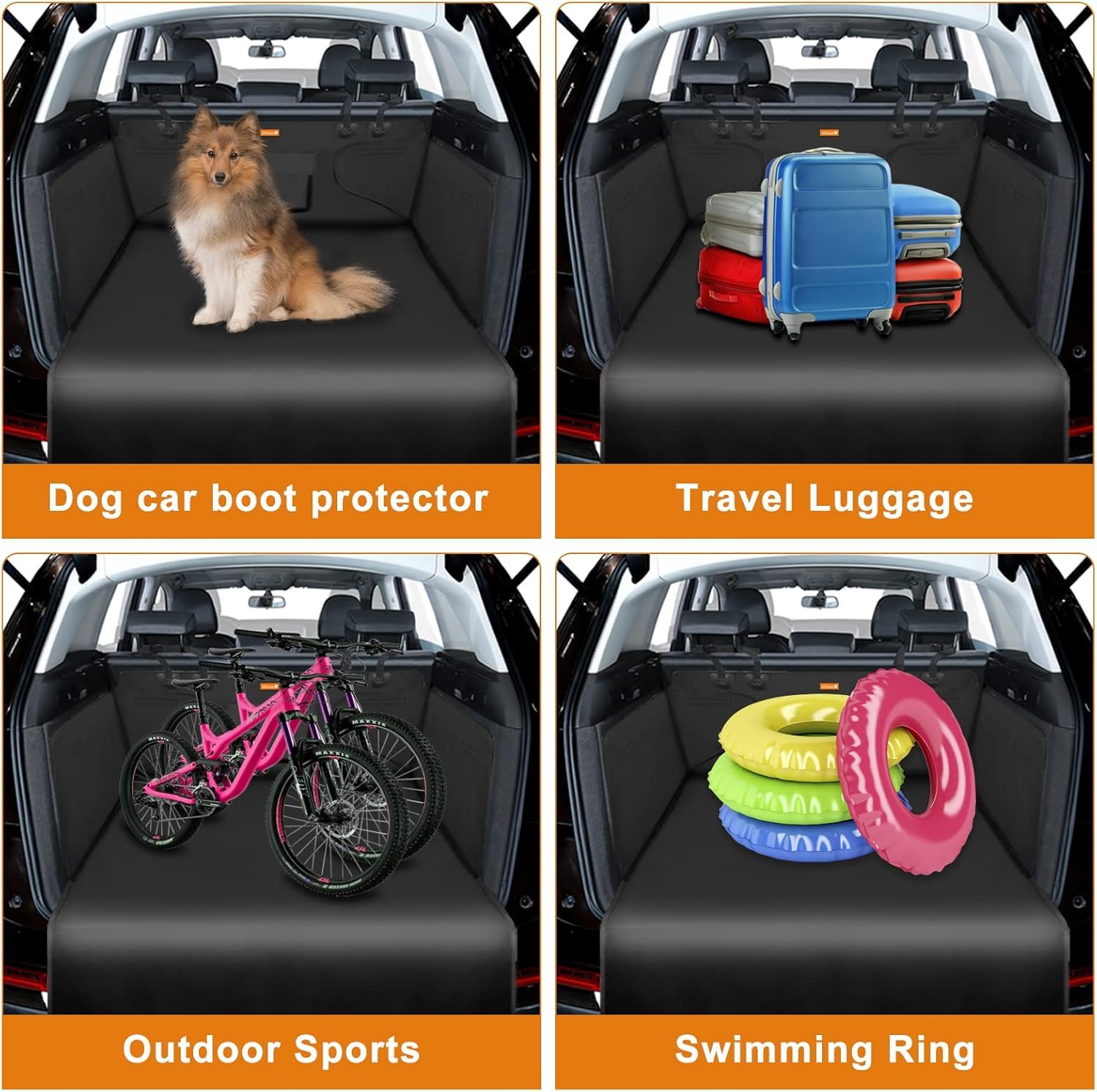 Alfheim Car Boot Liner Protector - Nonslip Waterproof Pet Dog Back Seat Cover - Durable Washable Cargo Cover Mat Travel, Univers