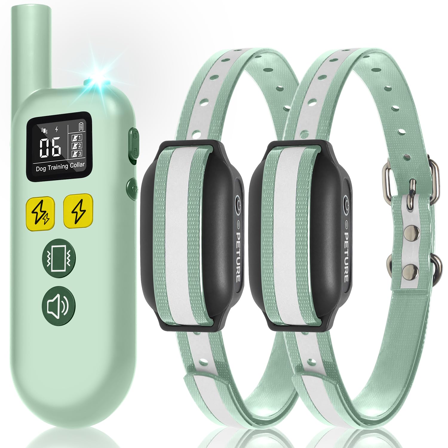 Peture Dog Bark Collar With Remote, 3300Ft Dog Correction Collar With Beep, Vibration, Static & Double Static Warnings, Ipx7 Wat
