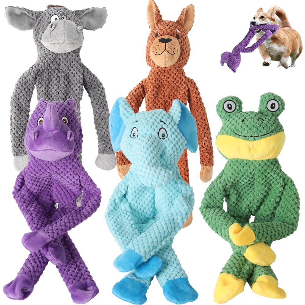 Pelteflu Dog Squeak Toys For Small, Medium & Large Dogs, Durable Chew Toy For Teething And Chewing, Tough Interactive Puppy Toy,