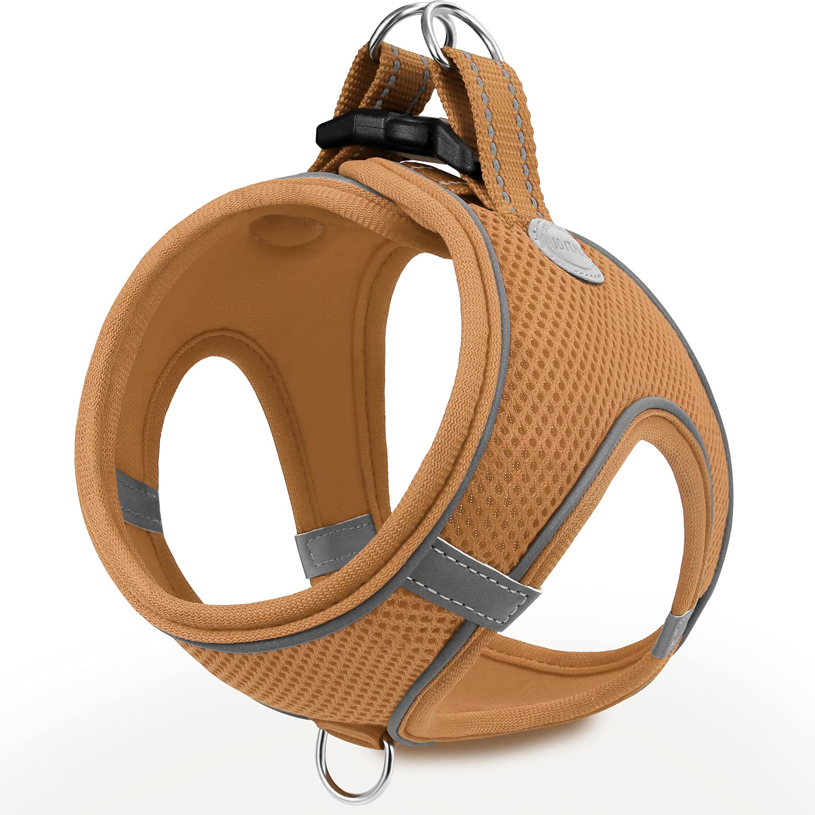 Joytale Step In Dog Harness,12 Colors,Breathable Mesh Vest Harness,Reflective Soft Padded Harnesses For Small And Medium Dogs,Brown,L