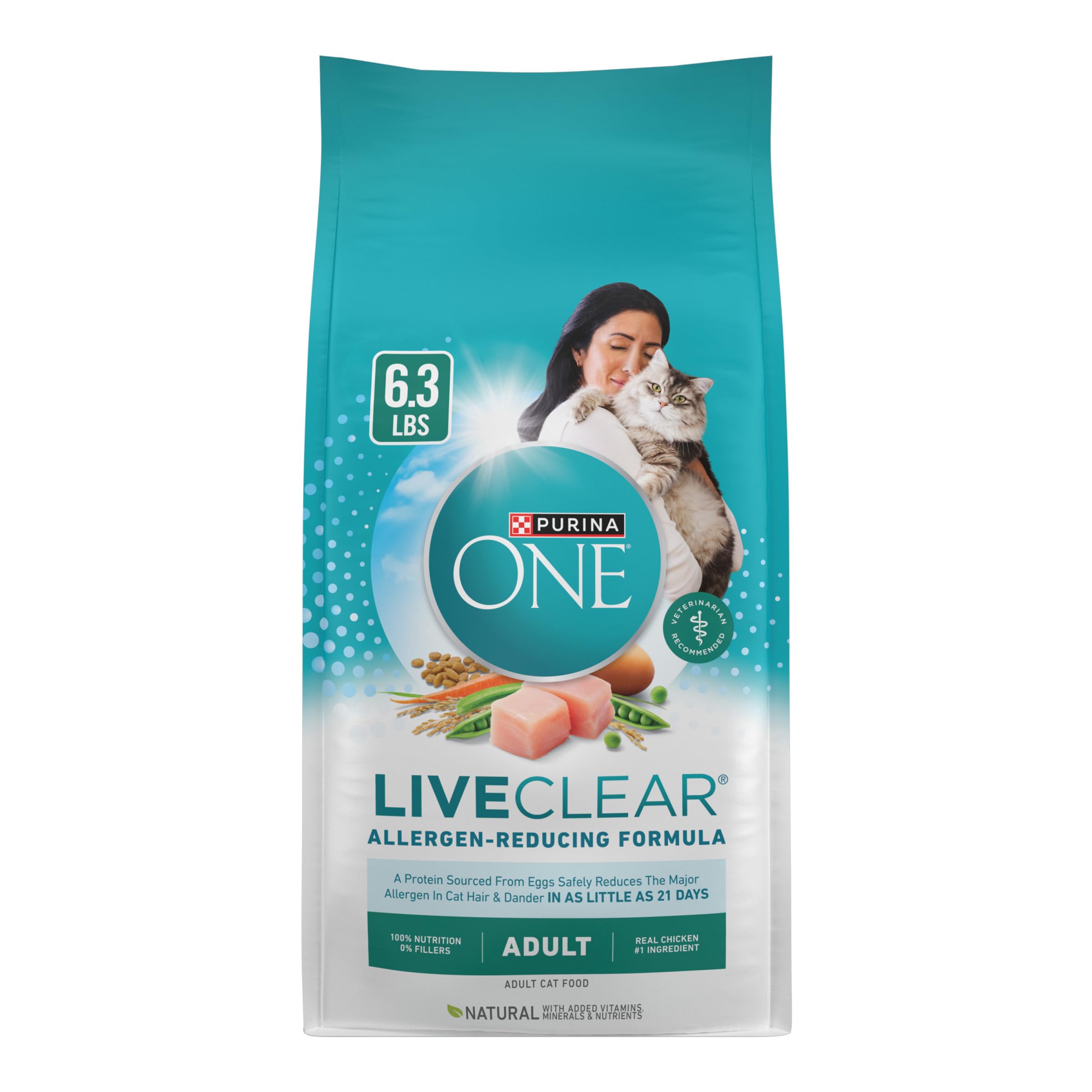 Purina ONE LiveClear Allergen-Reducing Cat Food Dry Formula with Real Chicken As The Number One Ingredient - 6.3 lb. Bag