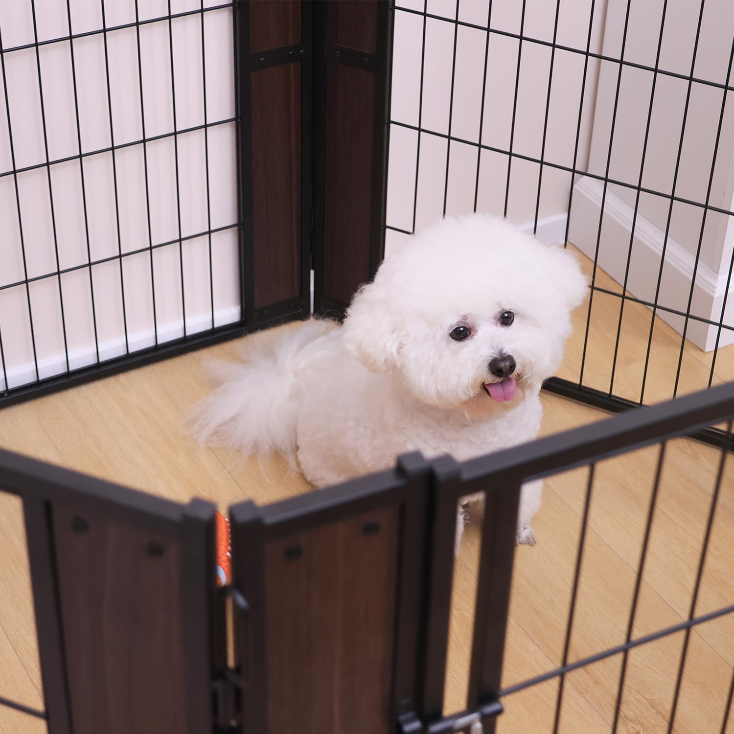 Rypetmia Heavy Duty Dog Playpen - 32 Inch Height - Indoor/Outdoor Pet Fence - Foldable Exercise Pen For Medium & Small Dogs - Bl