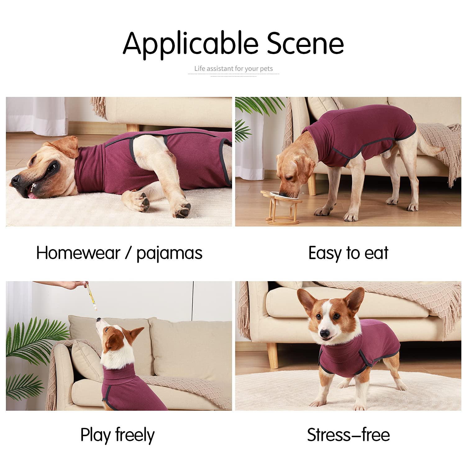 Dog Sweater Pullover Cold Weather Vest For Dogs Dog Sweatshirt Dog Jacket For Indoor And Outdoor Use (Small, Wine Red)