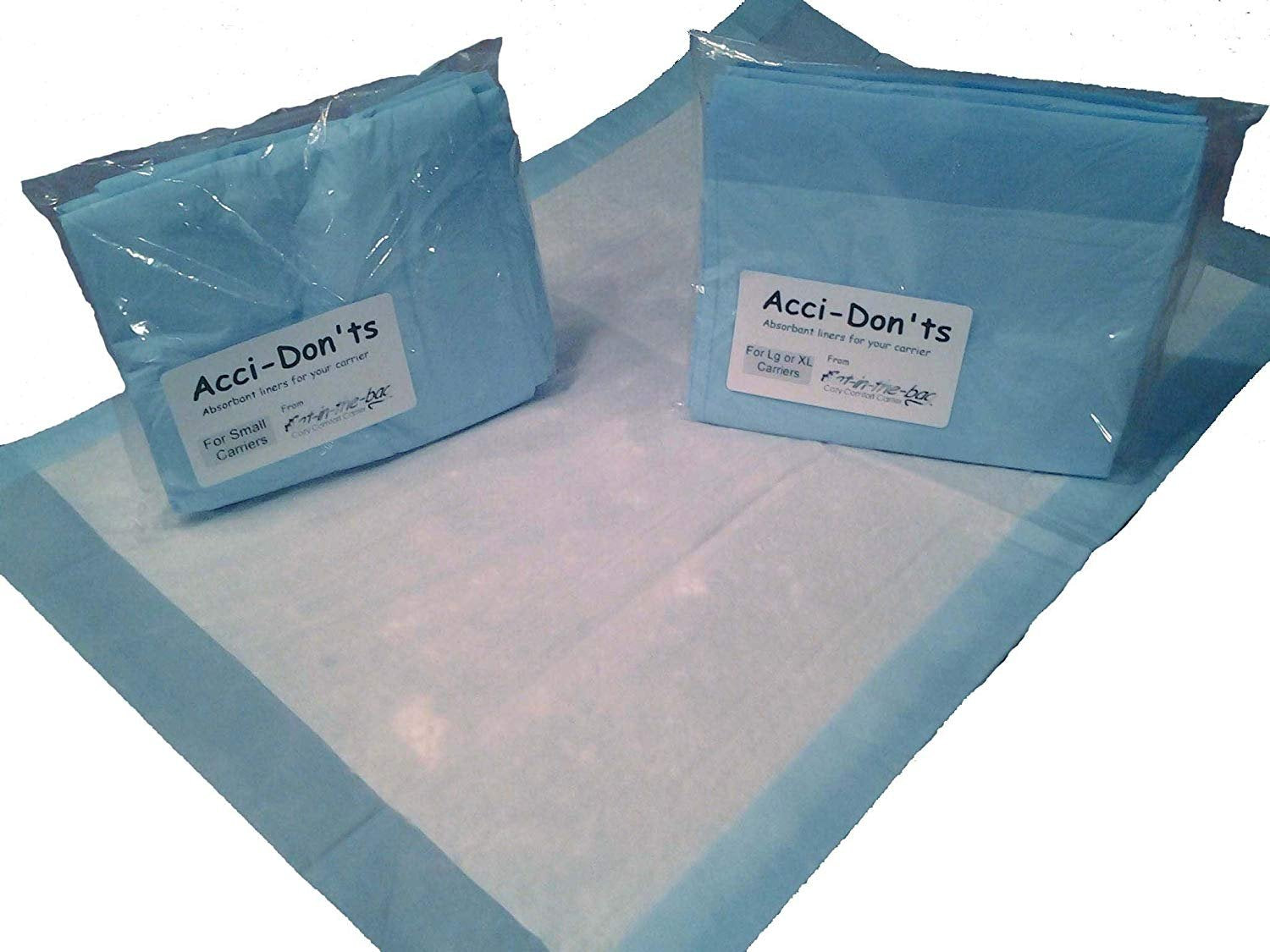 AcciDonts CatintheBag Pee Pad | Pack of 4 Absorbent Adhesive Disposable Liner for Large & XLarge Cat Carrier Bags | Pet Pe