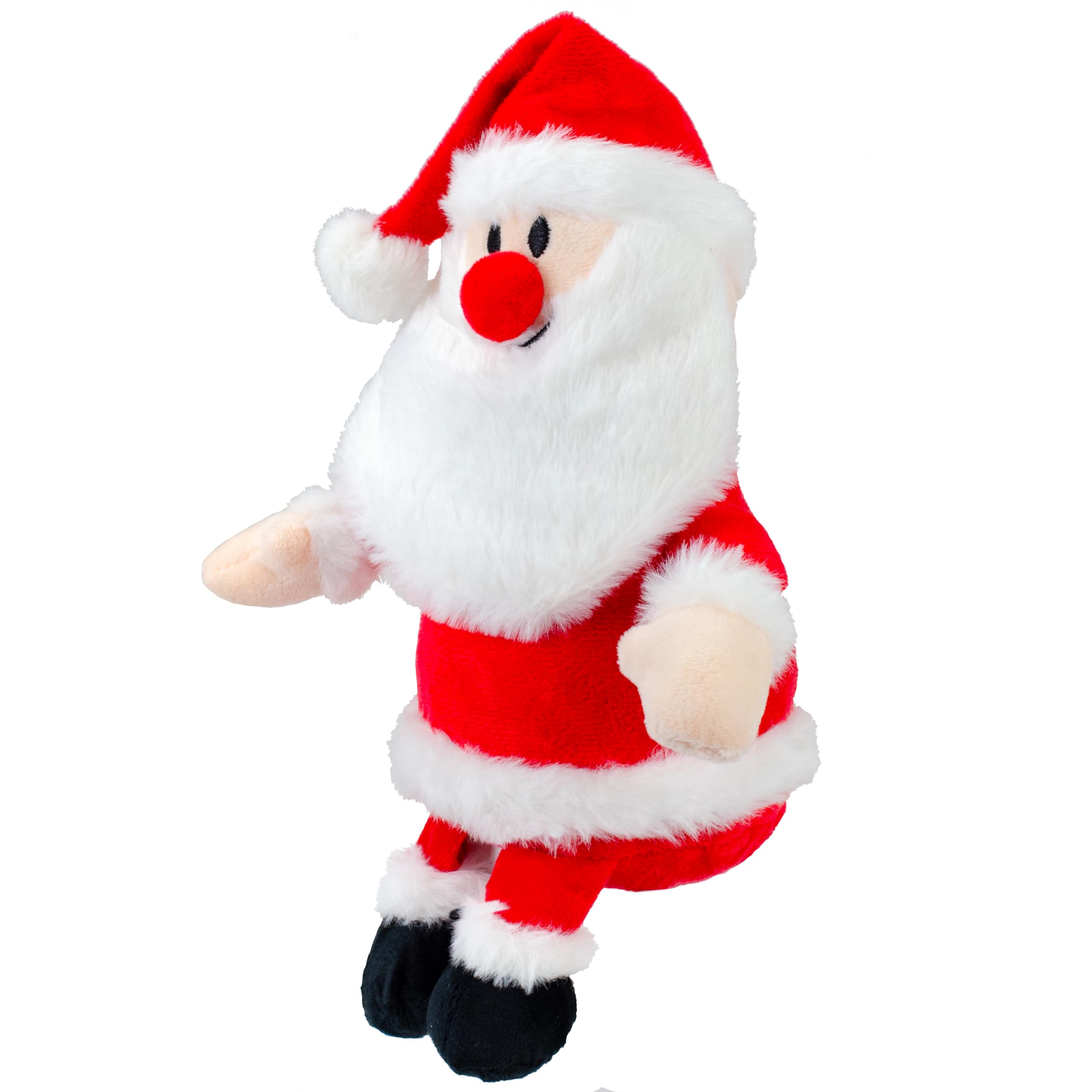 Giftable World Holiday Plush Pet Toy Fun For Christmas Designs With Squeaker Dog Chew Toy (9'' Santa W/Squeaker & Crinkle)