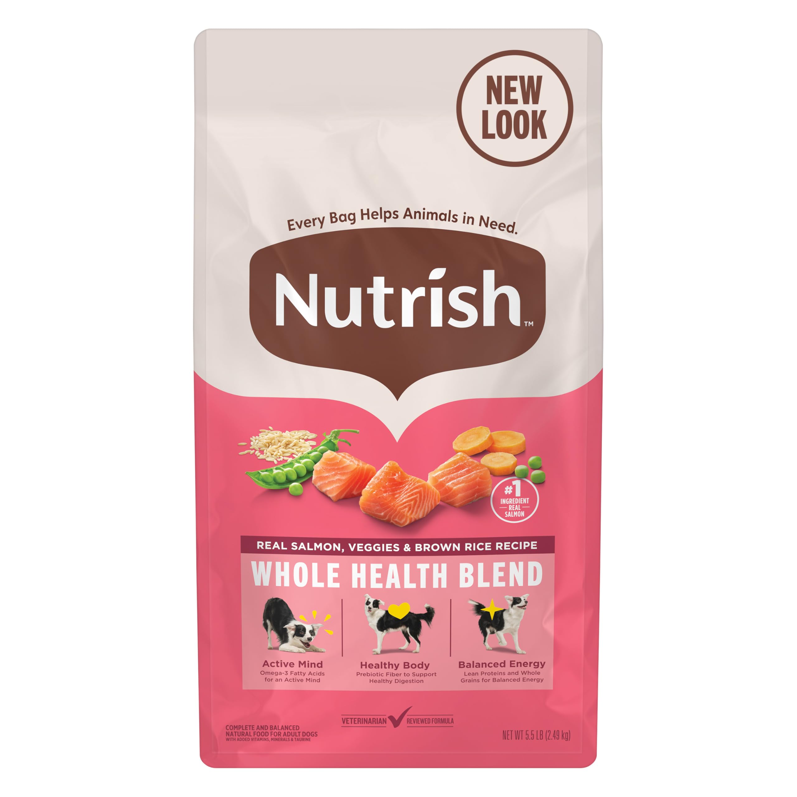Nutrish Rachael Ray Real Salmon, Veggies & Brown Rice Recipe Dry Dog Food, 5.5 lb. Bag