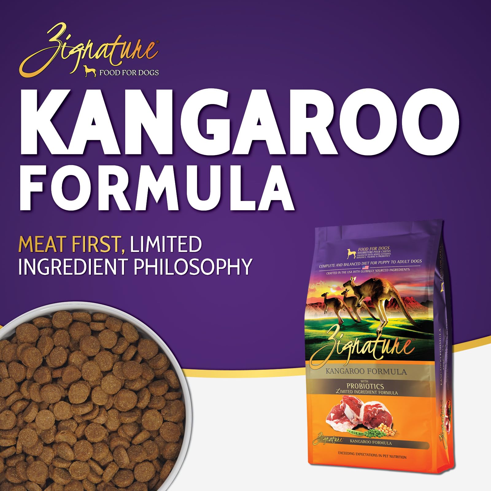 Zignature Dog Food, Kangaroo, 12.5 Pounds