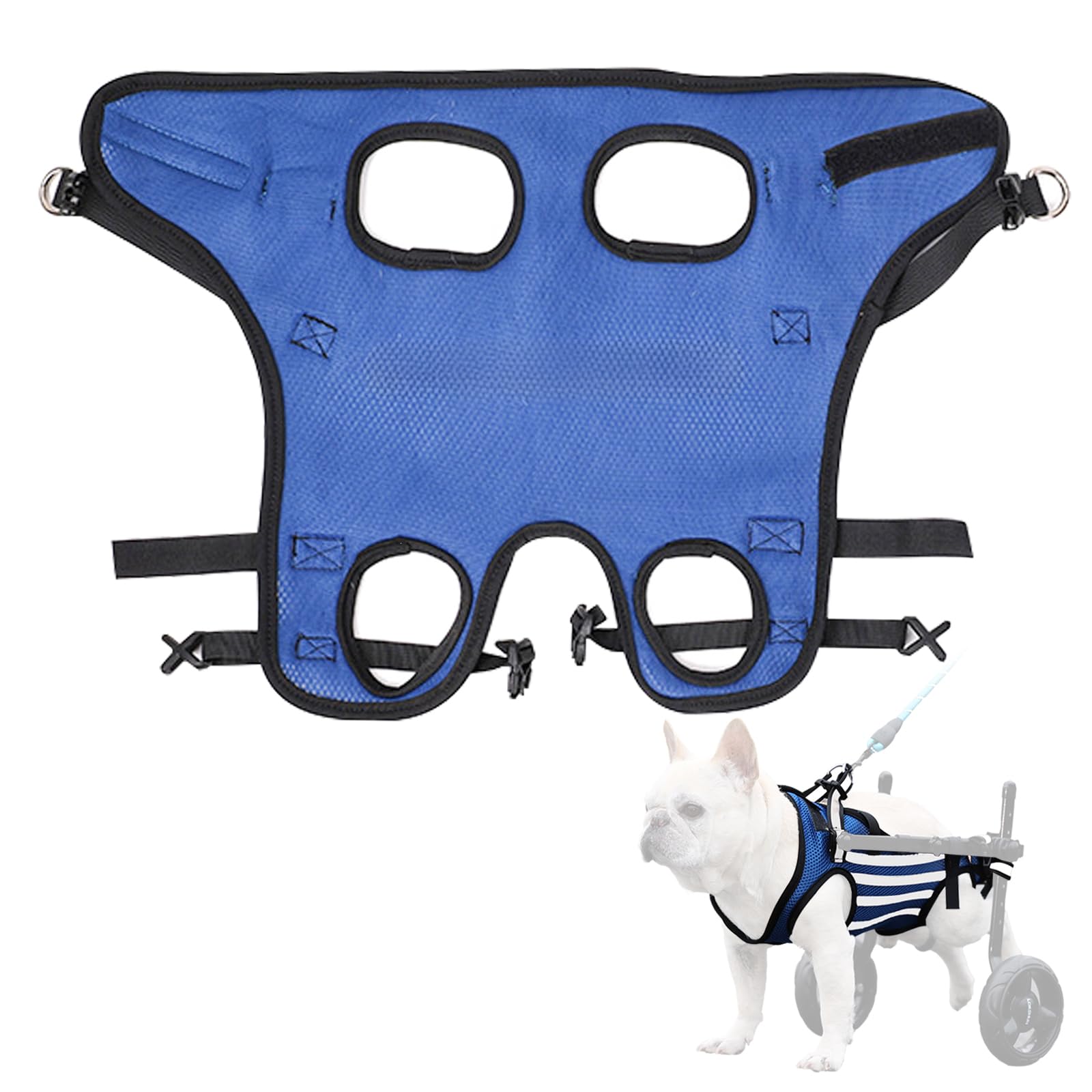 Lokshun Dog Wheelchair Harness for Back Legs, Dog Wheelchair Replacement Accessories, Breathable Soft Clothes for Dogs