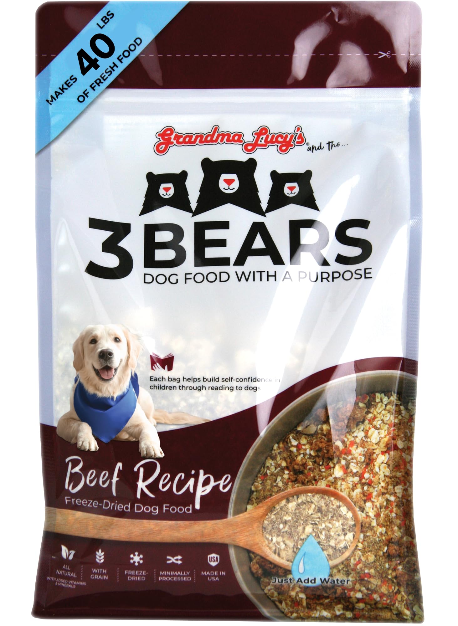 Grandma Lucys 3 Bears Beef Dog Food - 8lb