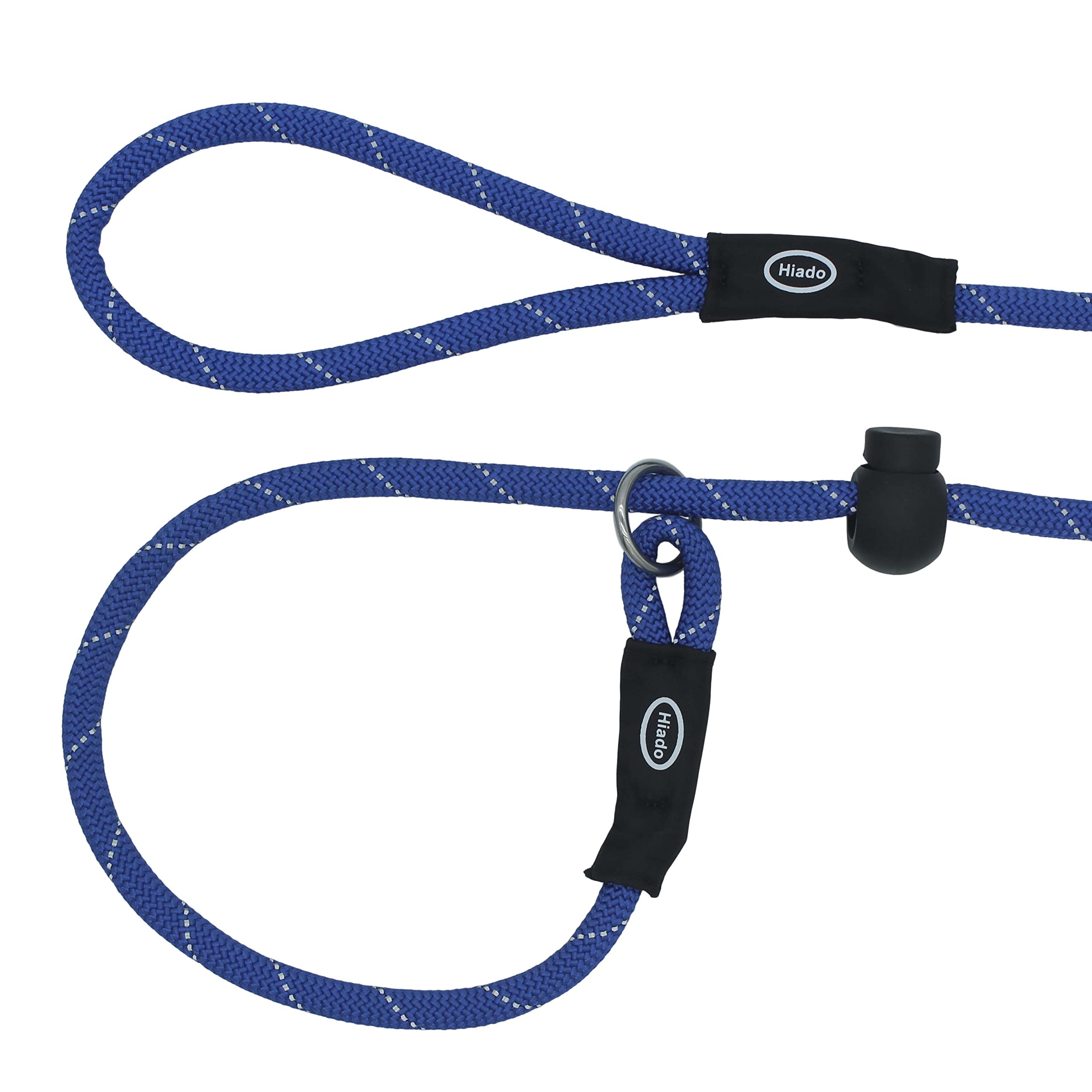 Hiado Slip Lead Dog Leash Reflective With Stopper Loop Rope Training No Pull For Small Medium Large Dogs 7Ft Blue