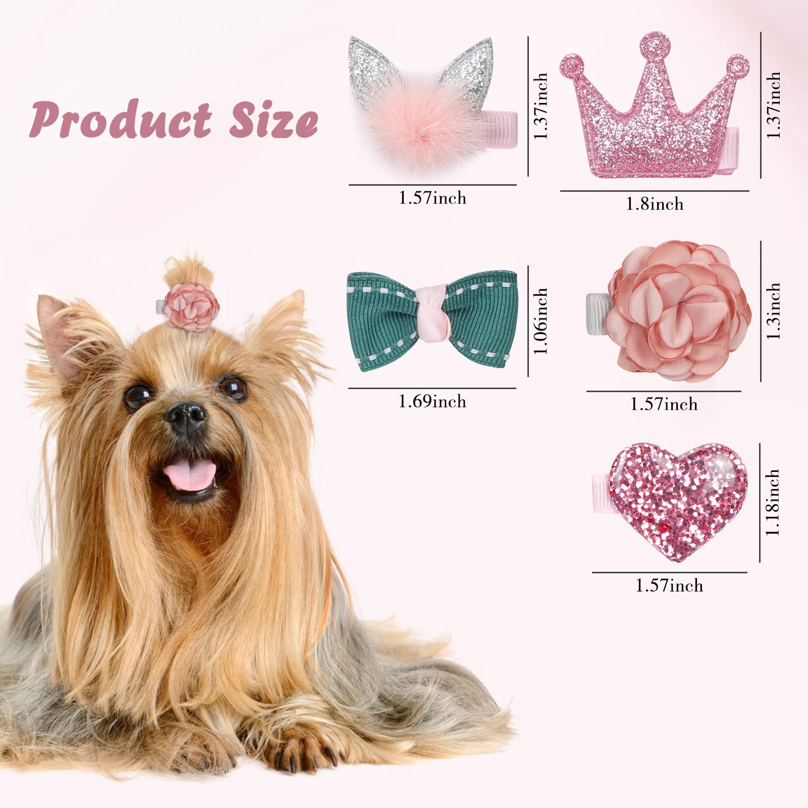 Www Small Dog Hair Clips 5 Pcs Cat Dog Hair Bows Girls Puppies Hair Barrettes Cute Bow Flower Crown Hairpin Head Flower Hair Pin