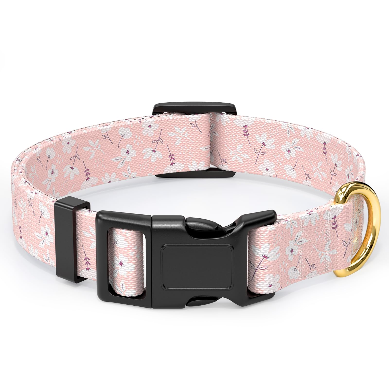 Rnivvi Dog Collar For Small Dogs, Cute Floral Heavy Duty Adjustable Puppy Collar With Quick Release Buckle For Girl & Female, Pe