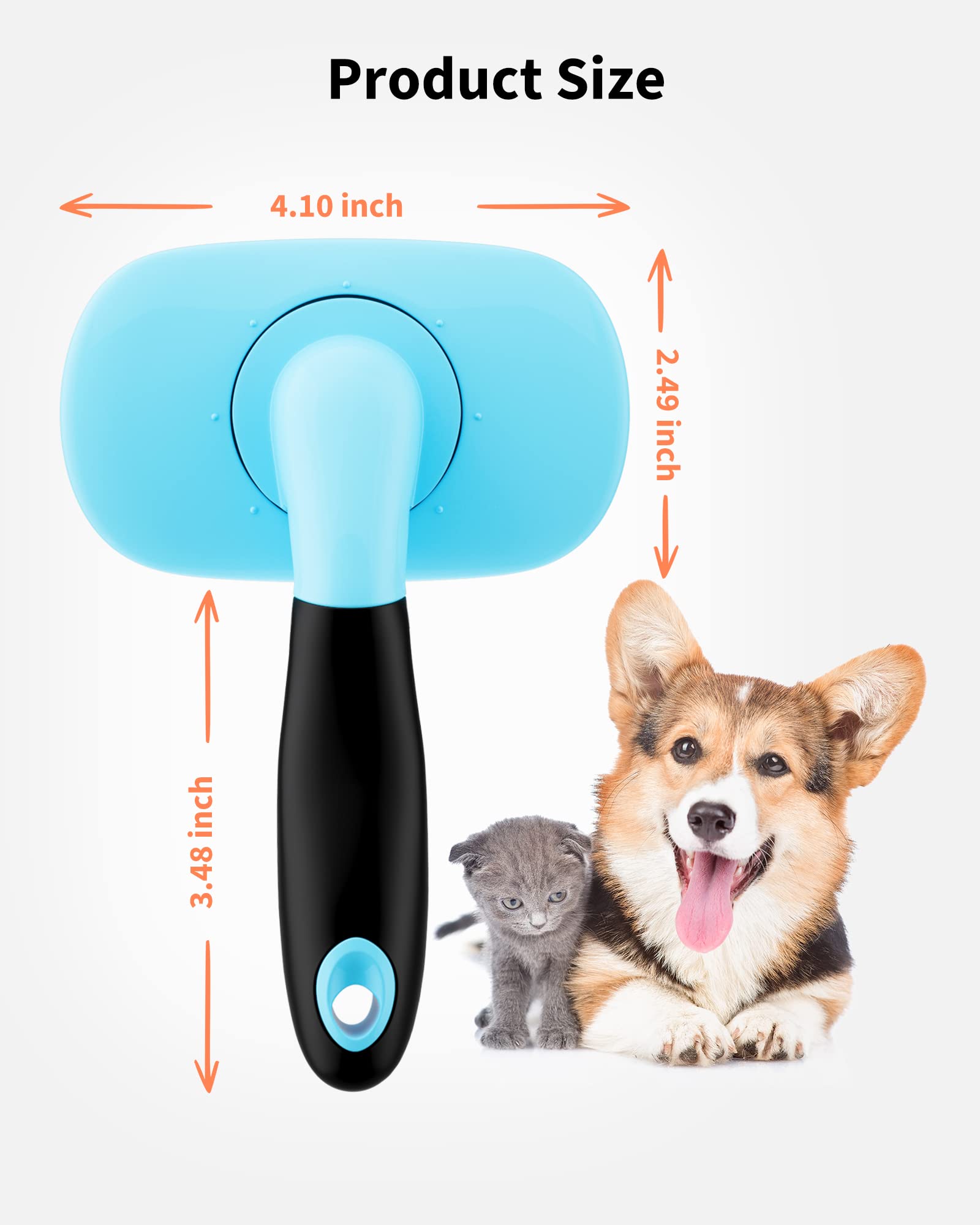 Glendan Dog & Cat Grooming Brush - Slicker Shedding Tool (Pink)