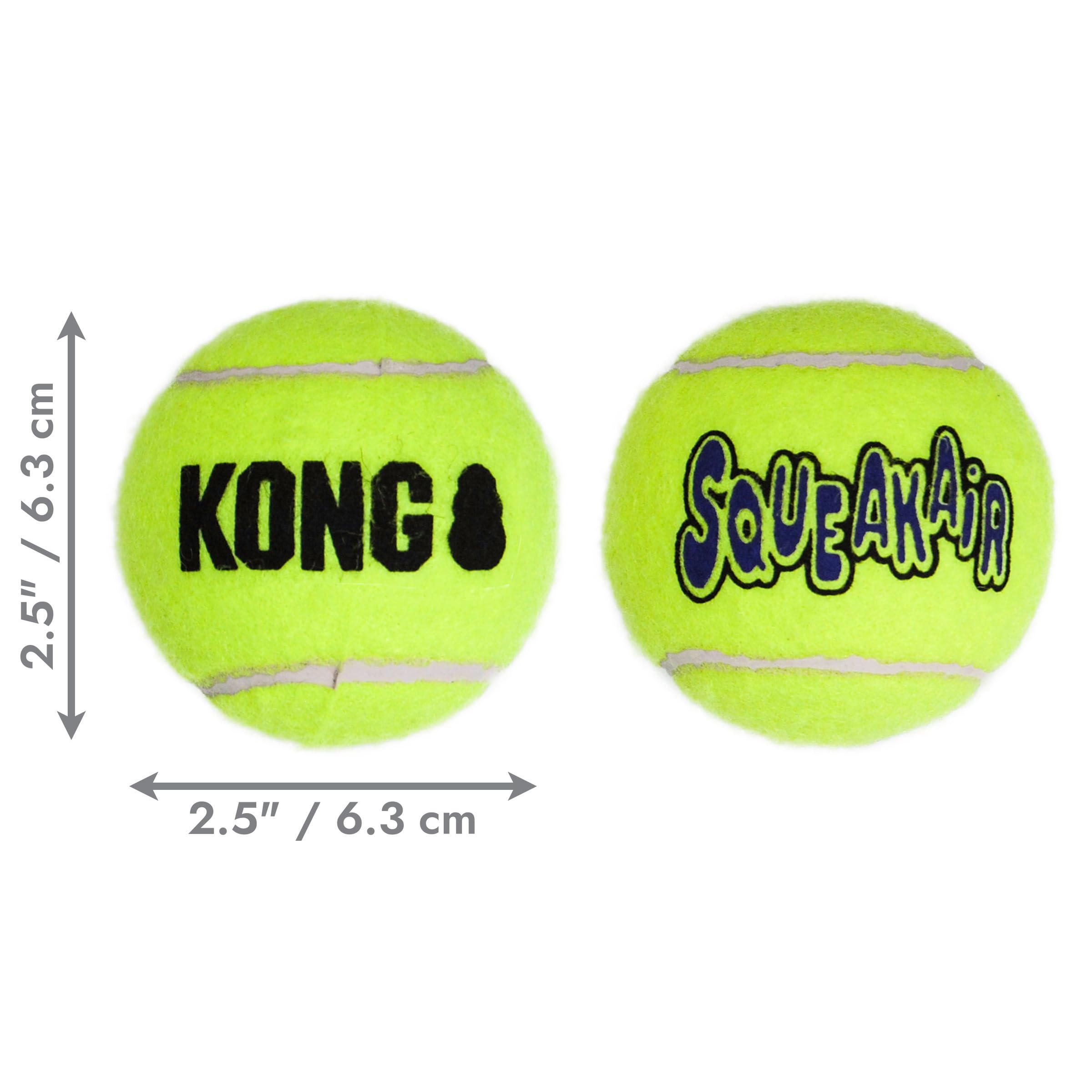 KONG Air Dog SqueakAir Dog Toy Tennis Balls, Medium (6 Pack)