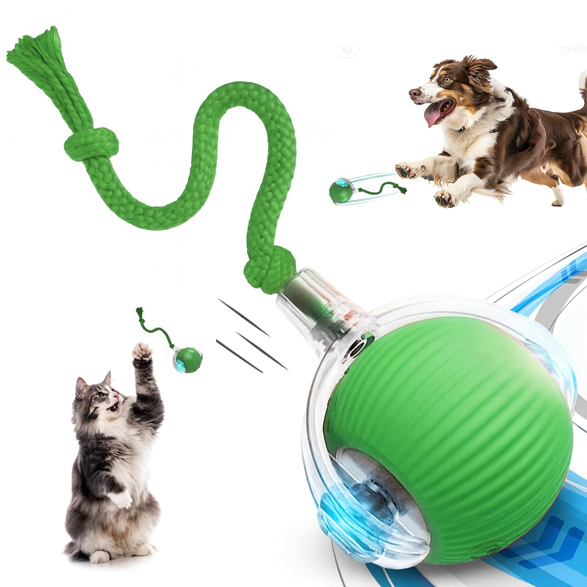 Mardynus Speedy Tail 2.0 Cat Toy, 360Automatic Rolling Ball, Smart Interactive Cat Toy, Smart Jumping Ball For Dogs