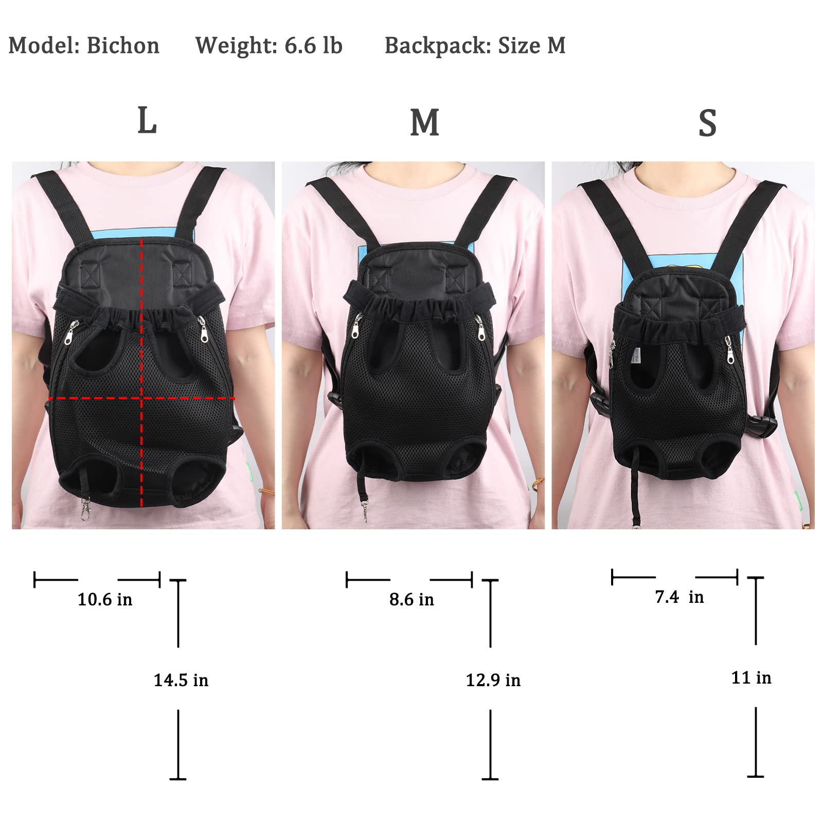 Pet Carrier Backpack - Adjustable Dog Carrier for Hiking, Travel & Carrying - Puppy & Dog Front Carrier