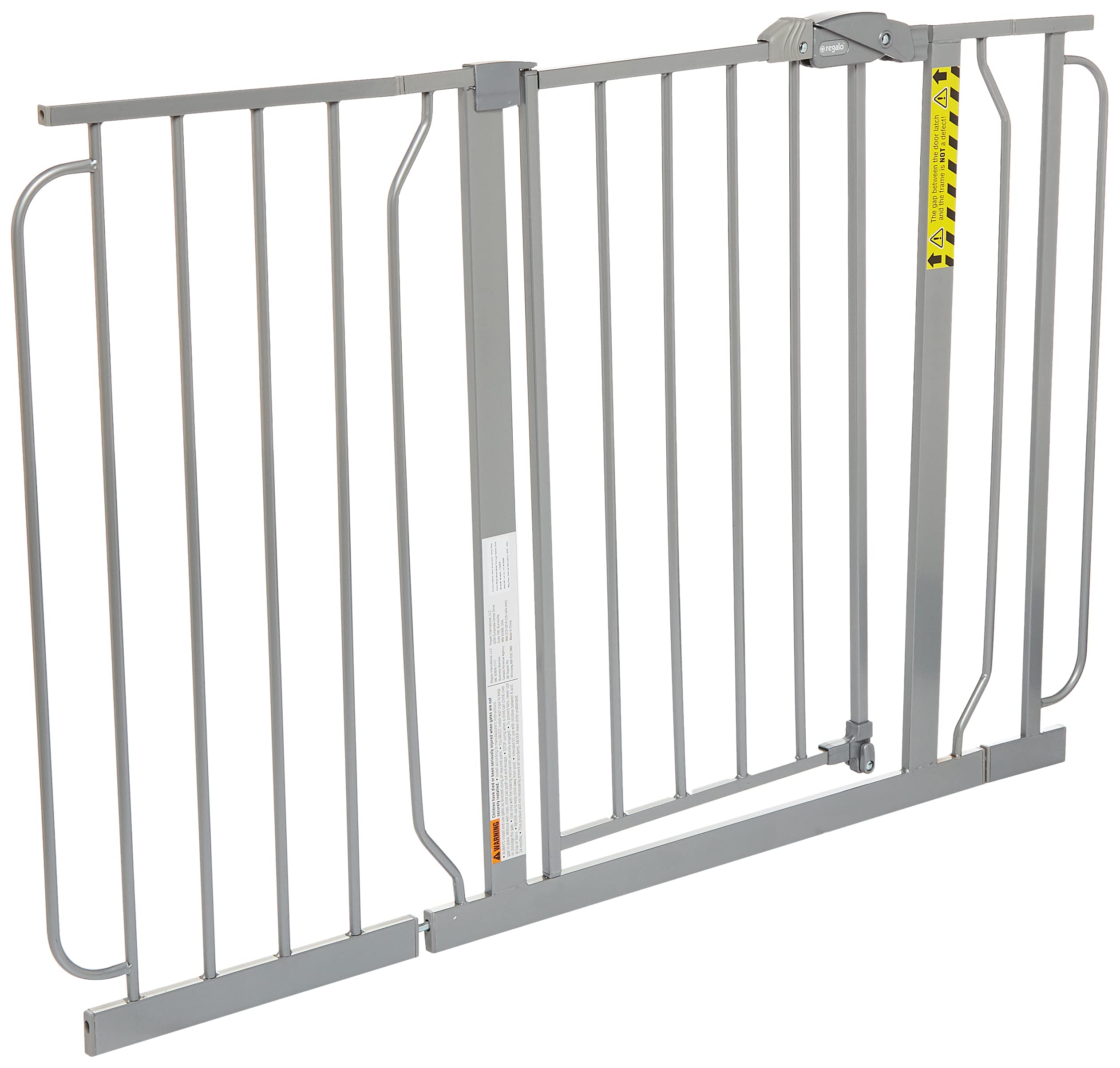 Regalo Easy Step 49-Inch Extra Wide Baby Gate, Includes 4-Inch And 12-Inch Extension Kit, 4 Pack Of Pressure Mount Kit And 4 Pack Of Wall Mount Kit, Platinum - Total Pack Of 1