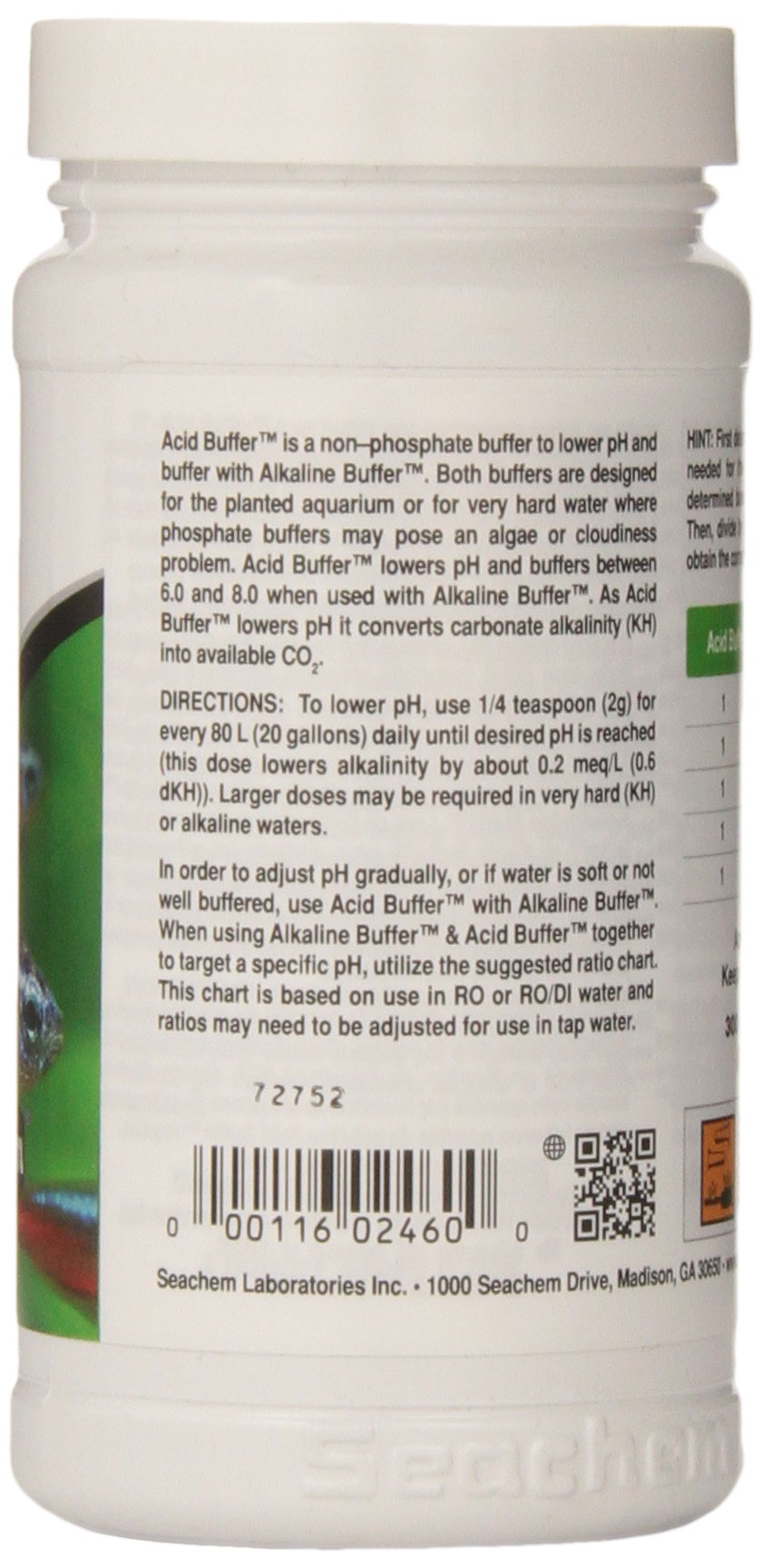 Seachem Acid Buffer - 300g Cotton, White, Model 19210 - pH Stabilizer for Aquariums