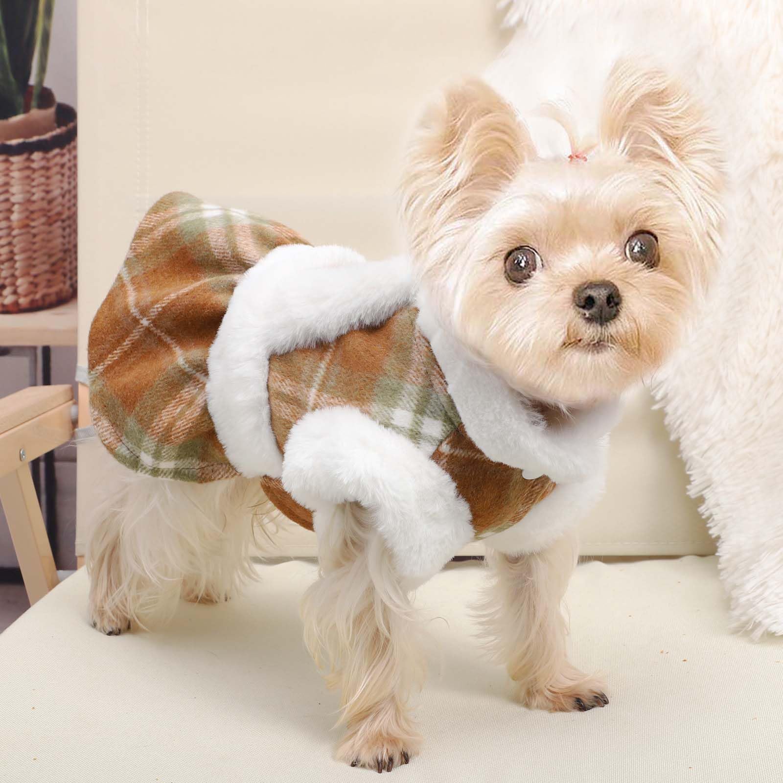 Autumn Dog Sweater With Fleece - Winter Clothes For Boys & Girls, Fits Small Dogs Like Chihuahua & Teacup Dogs - Cat Sweater Alt