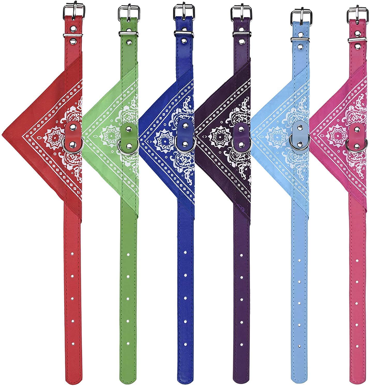 Yellowcult 2 Modern Design Pet Collars With Bandana Scarf For Cats, Dogs With Adjustable Buckle [Pack Of 2 Random Colors For Me