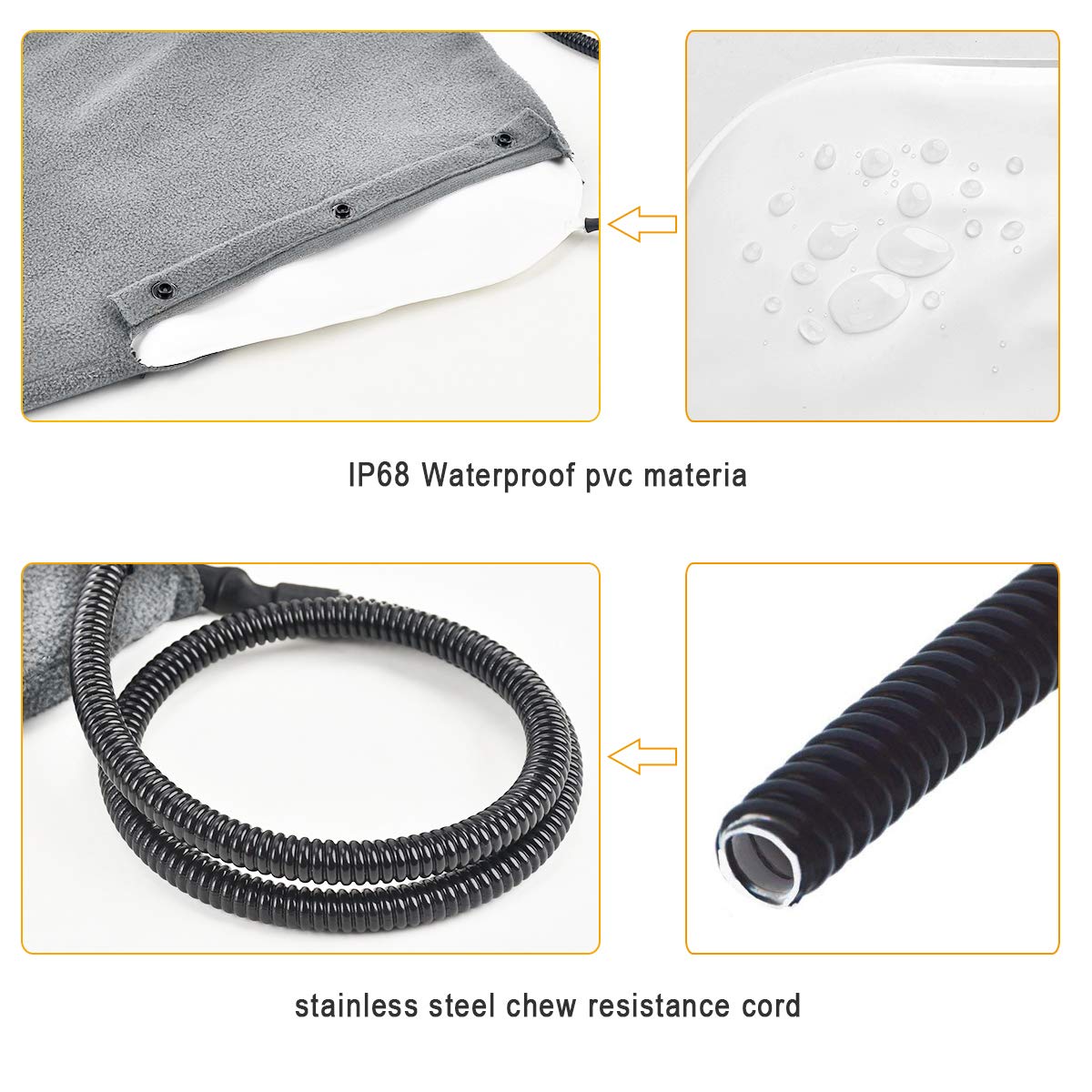 RIOGOO Pet Heating Pad - Waterproof Electric Dog Cat Heater, M: 18"x18", Grey, Model BHS-1020, Auto Power Off