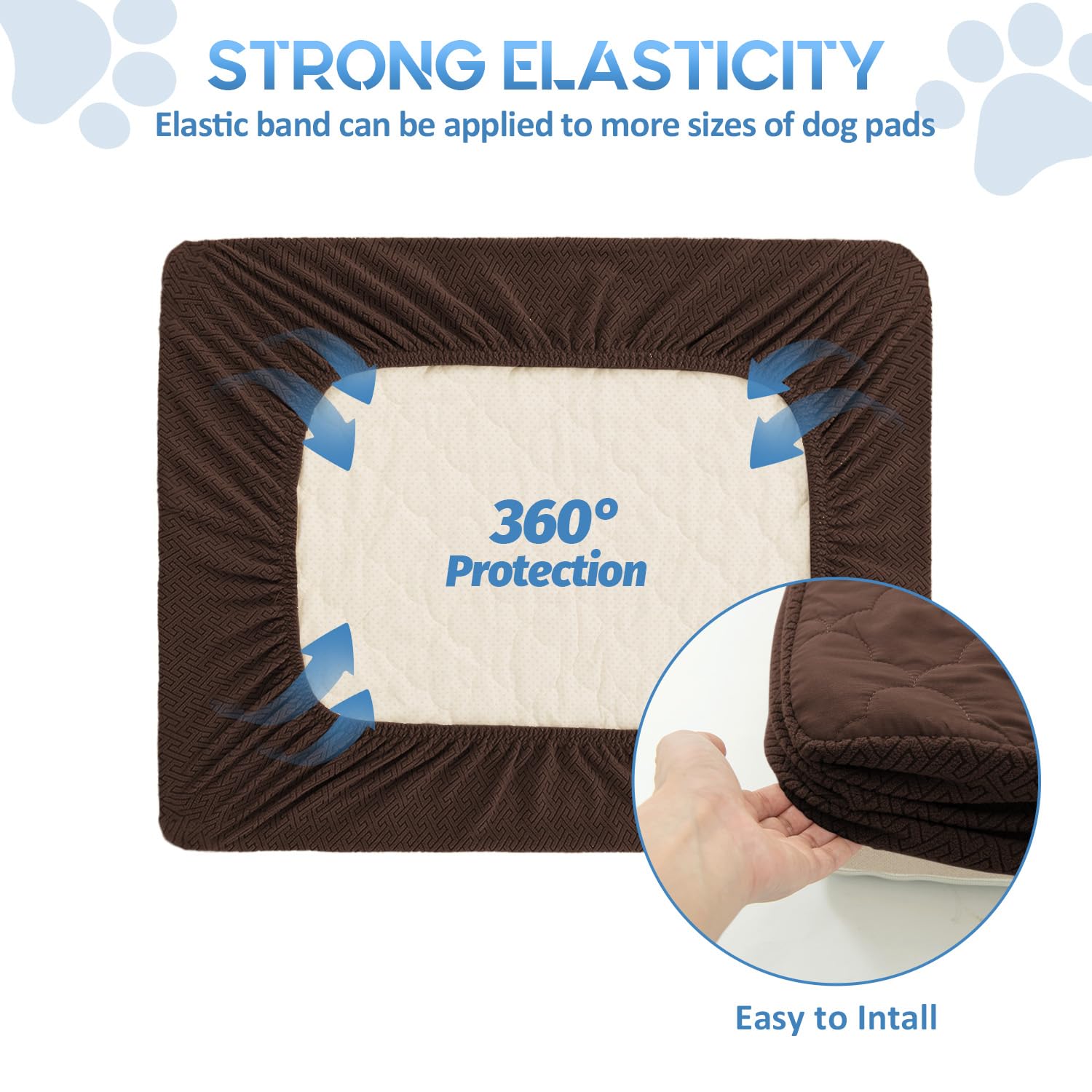 Chhkon Dog Bed Covers Replacement Washable Waterproof Pet Puppy Bed Cover For Dog(Brown,20X15X6 Inch)