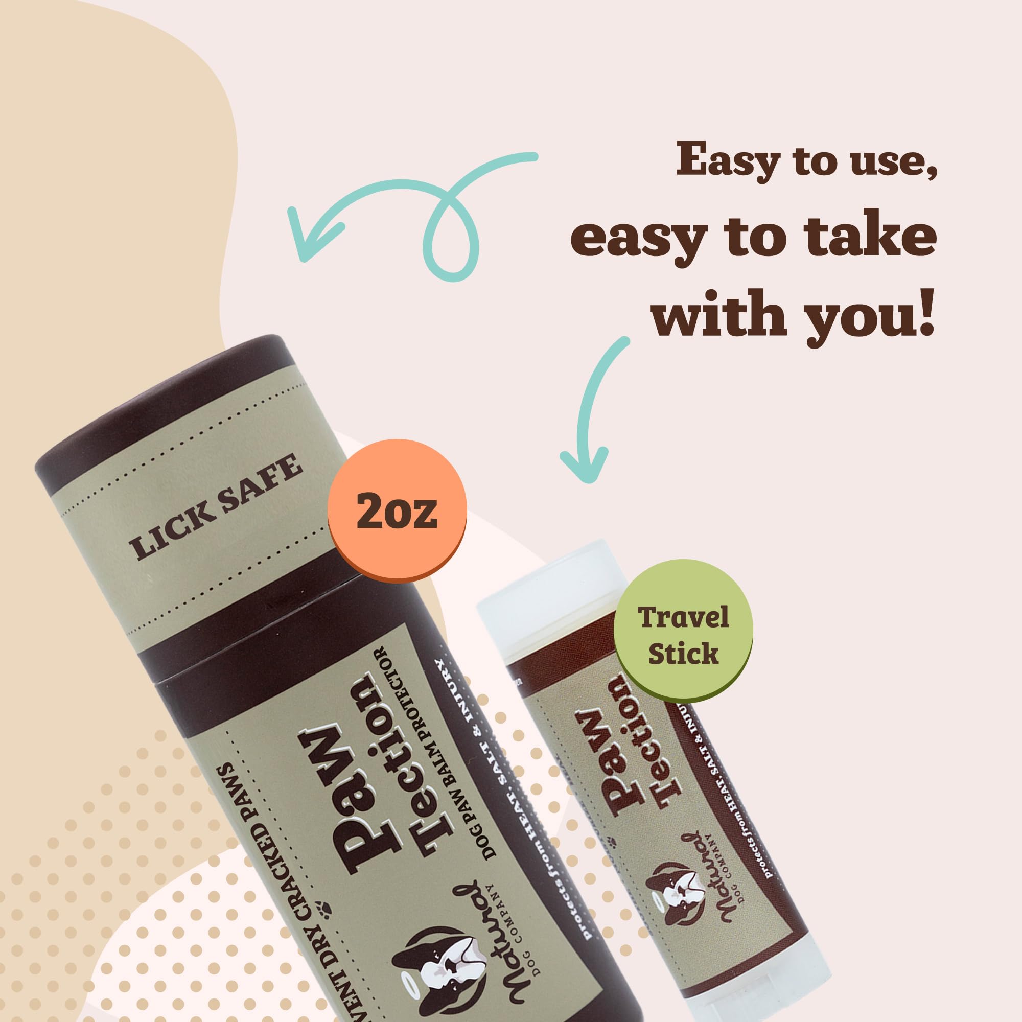 Pawtection Balm Stick For Dogs (2Oz) All-Natural, Lick-Safe Dog Paw Protector, Moisturizing Dog Paw Balm For Dry, Cracked Pads, Protects Paws From Winter Ice, Salt & Rough Terrain