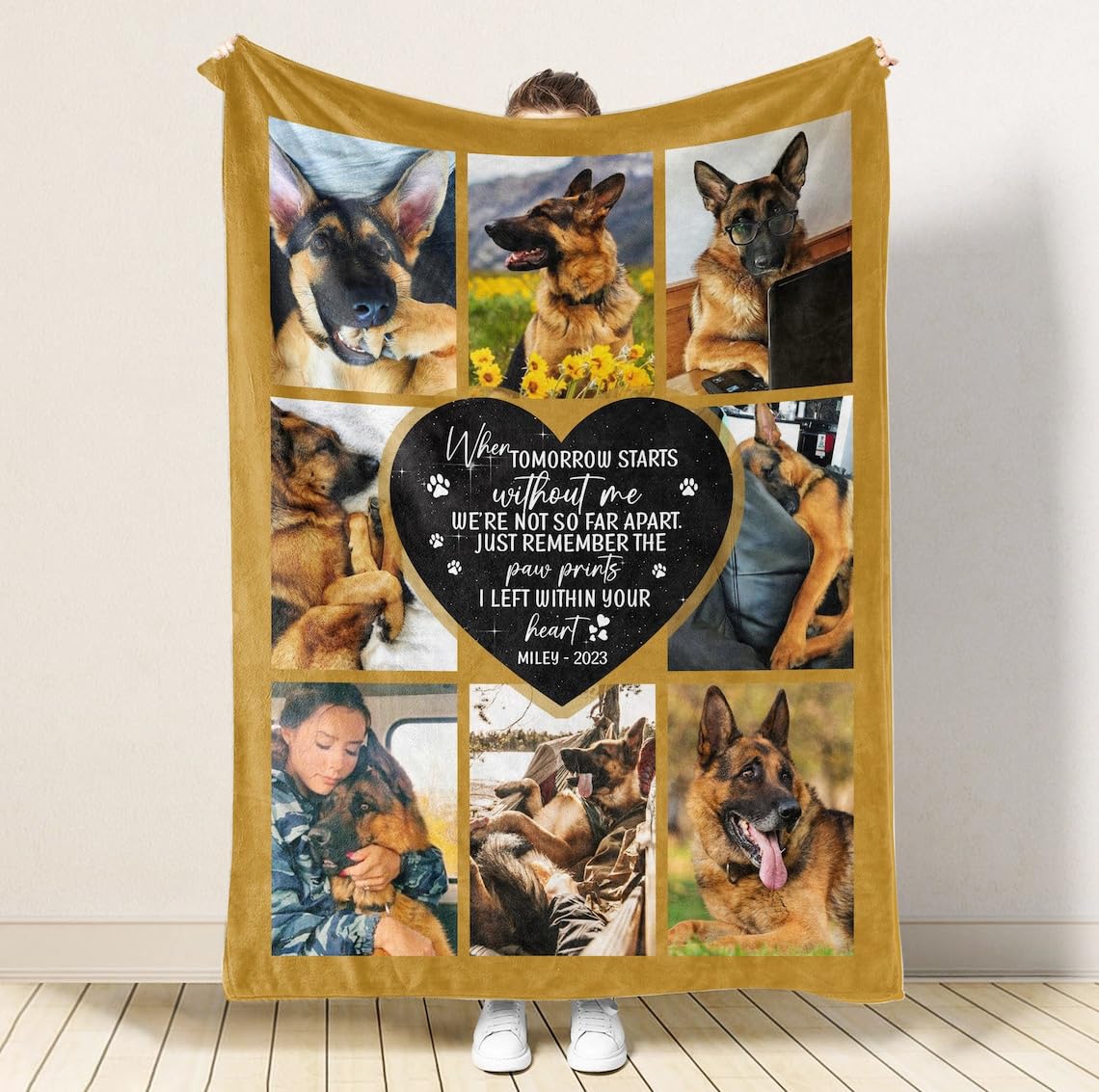 Custom Dog Photo Blanket, Personalized Pet Memorial Fleece Blanket Pet Loss, Custom Pet Photo Collage, Unique Gift For Parents P
