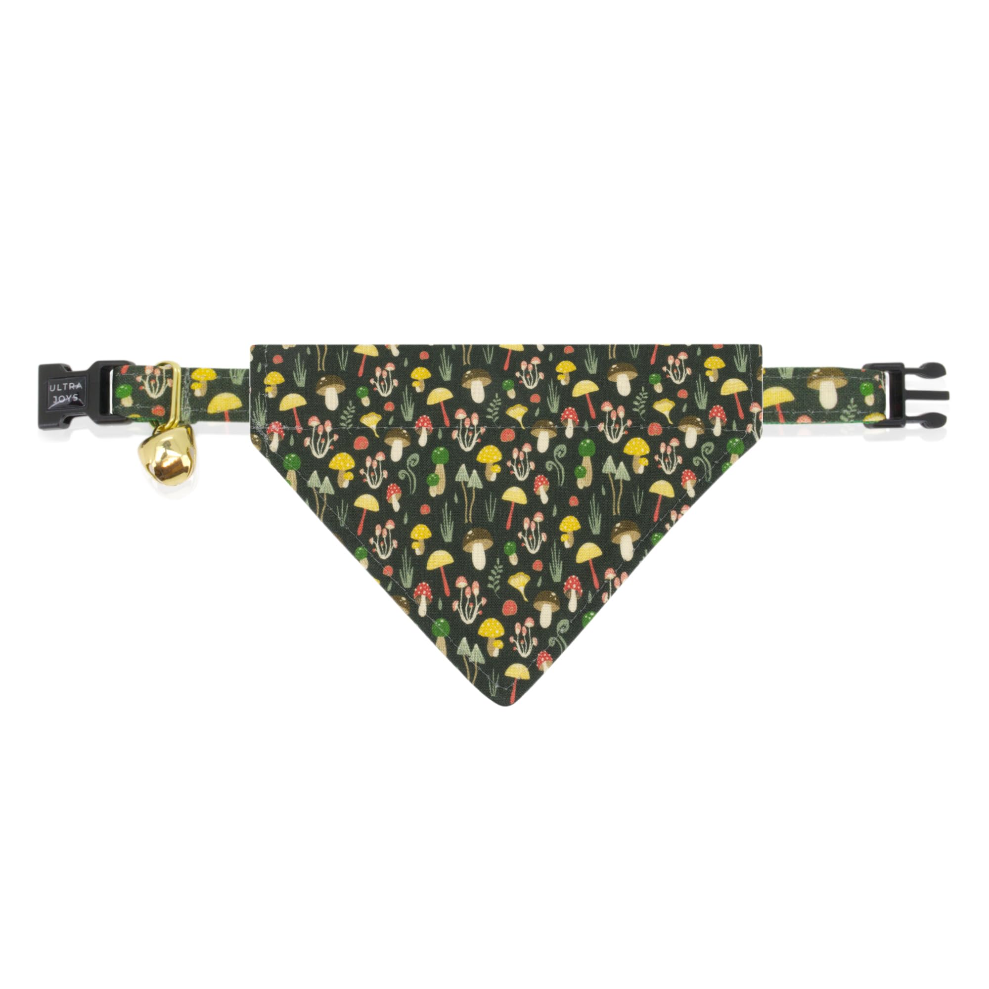 Ultra Joys Cat Collar With Bells - Breakaway For Kittens & Cats - Boy & Girl Collars - Mushroom Small
