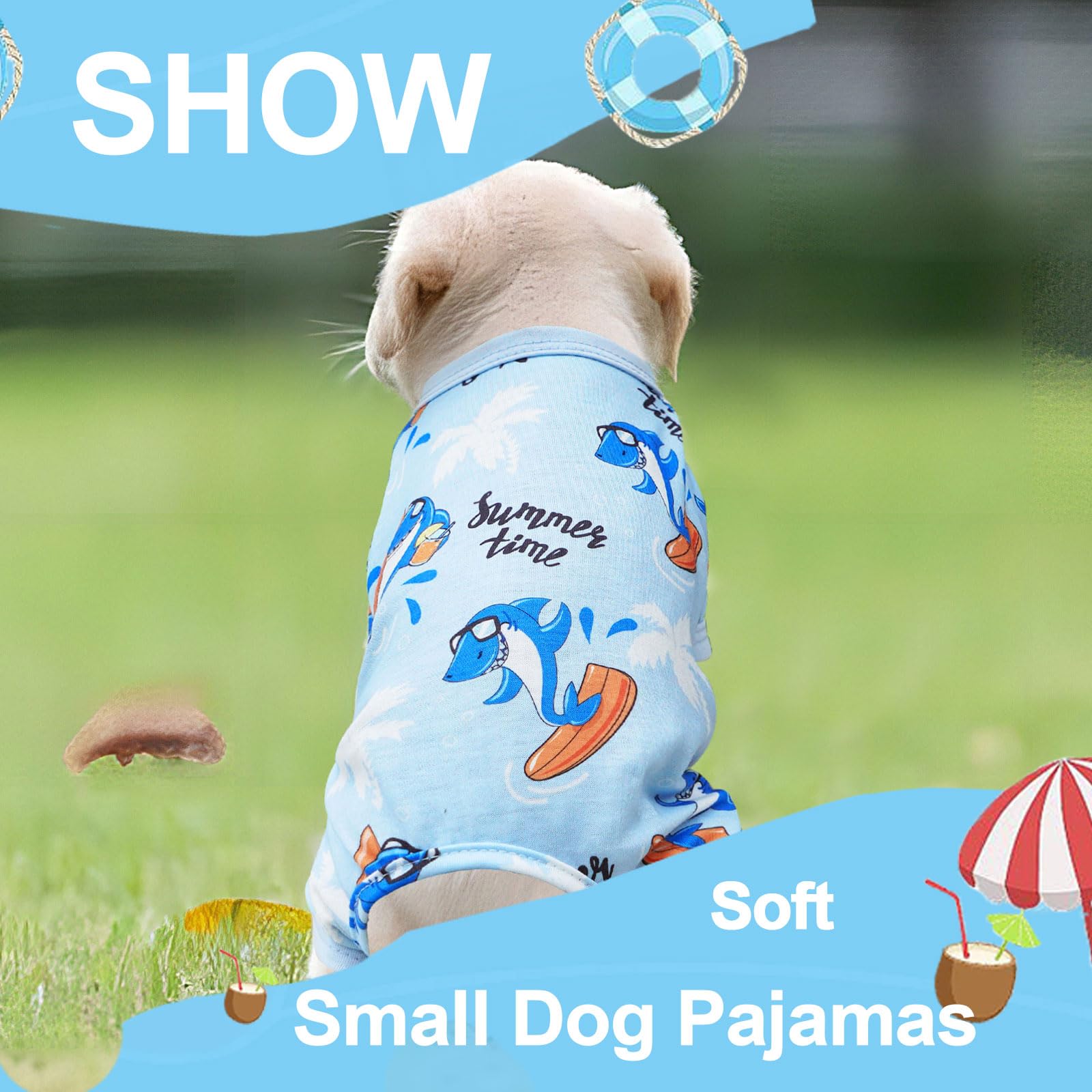 Dog Pjs Dog Pajamas For Small Medium Dogs Summer Cute Dog Clothes Boy Girl Soft Stretchy Doggie Puppy Clothes Cat Pet Jammies Ou