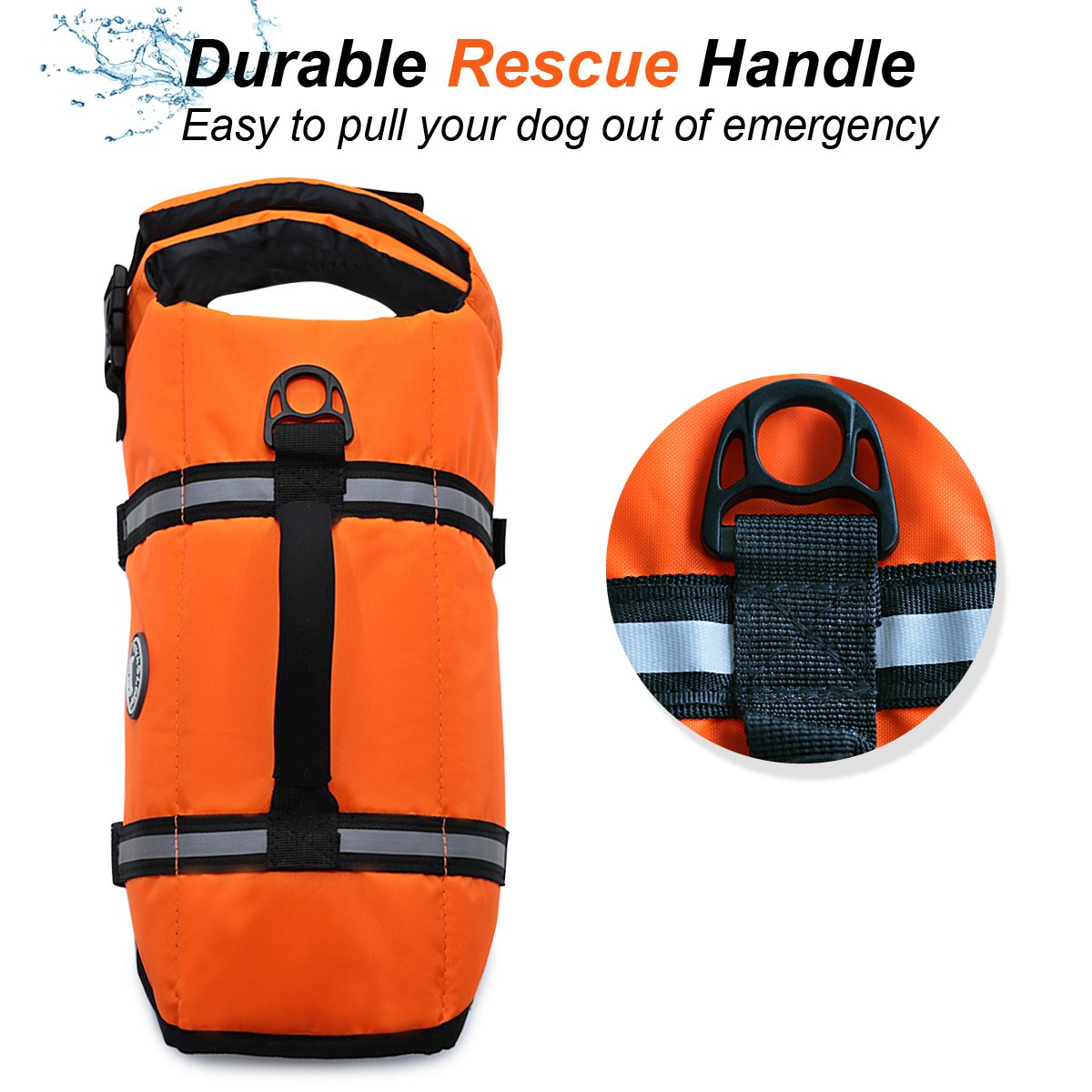 Vivaglory Ripstop Dog Life Jacket For Small Medium Large Dogs Boating, Dog Swimming Vest With Enhanced Buoyancy & Visibility, Br