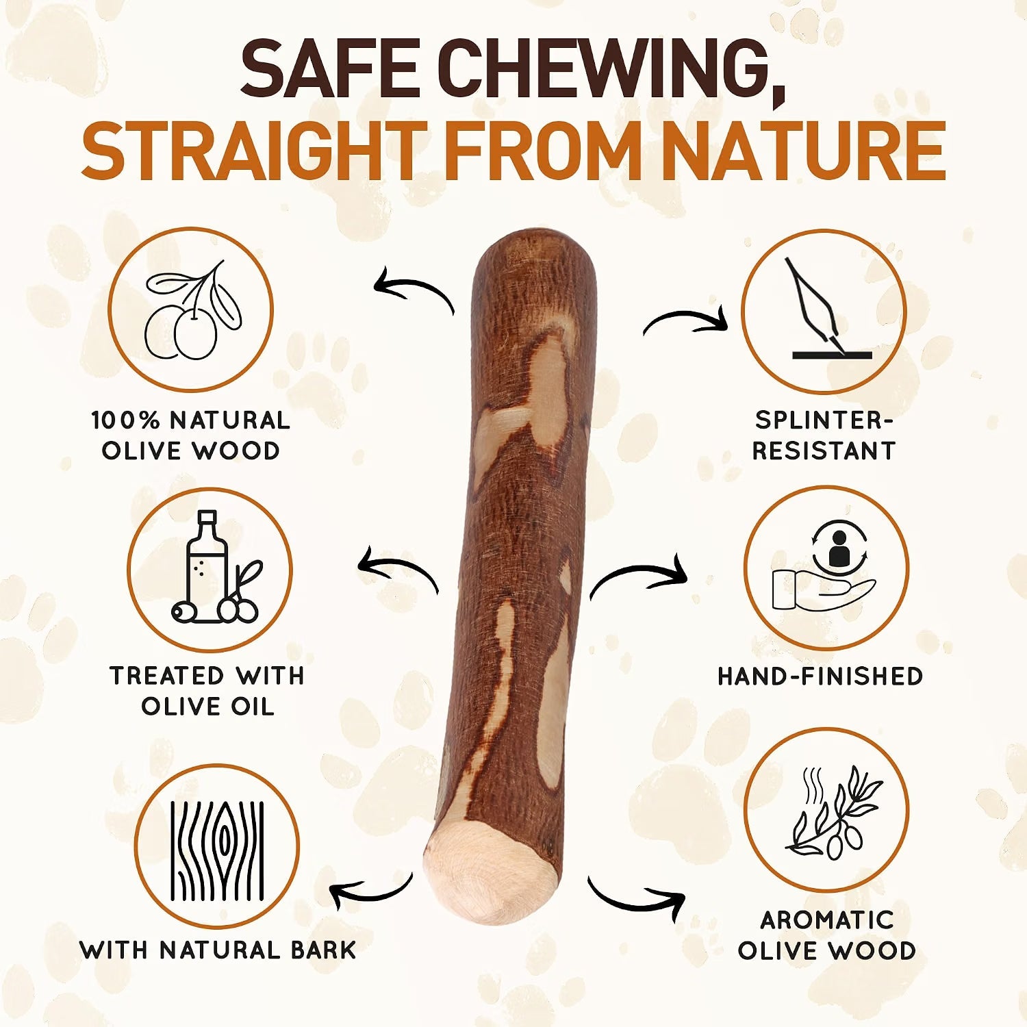 Olive Wood Dog Chew – Natural Chew Stick with Olive Oil