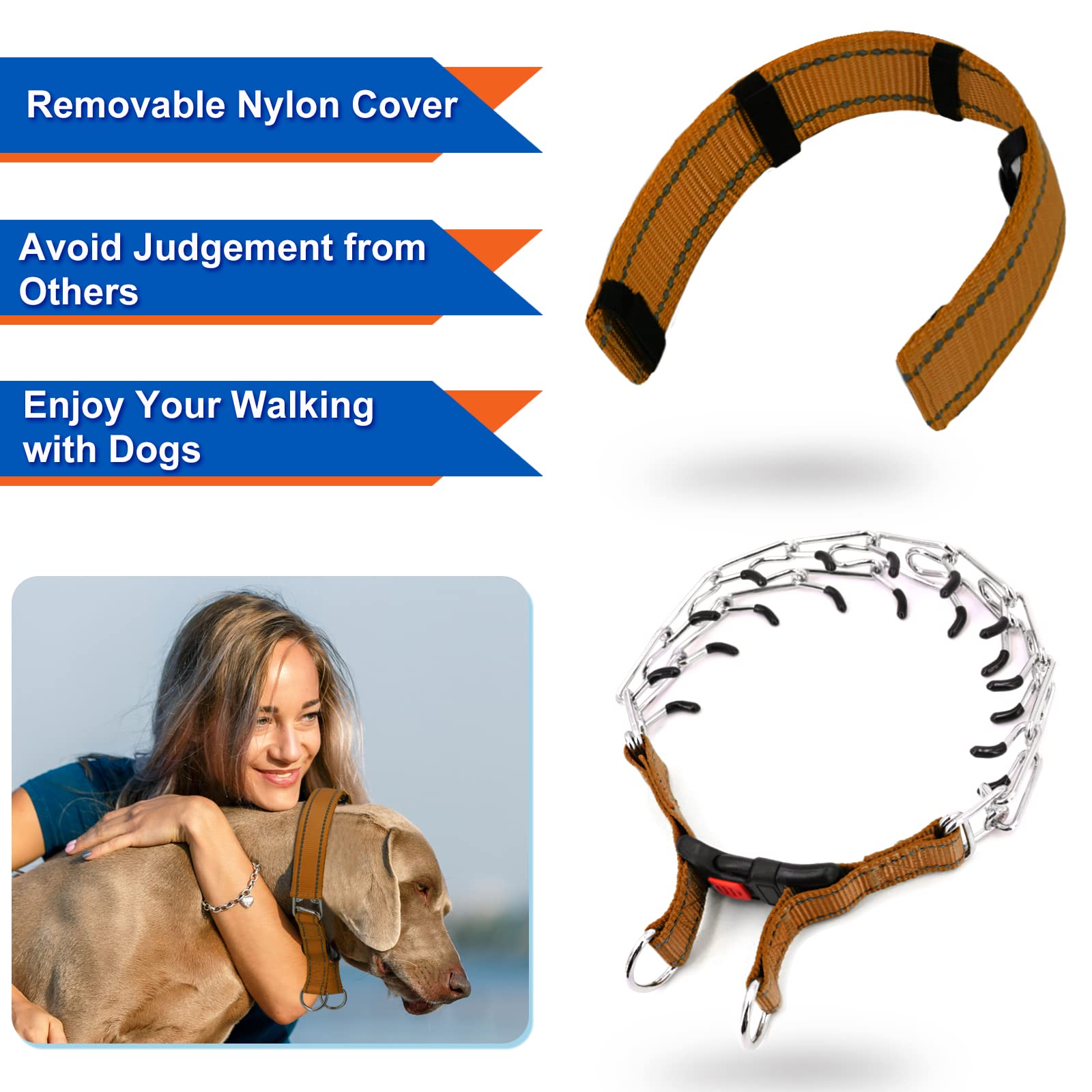 Supet Dog Training Collar For Small Medium Large Dogs With Quick Release Buckle, Adjustable No Pull Dog Collar With Nylon Cover