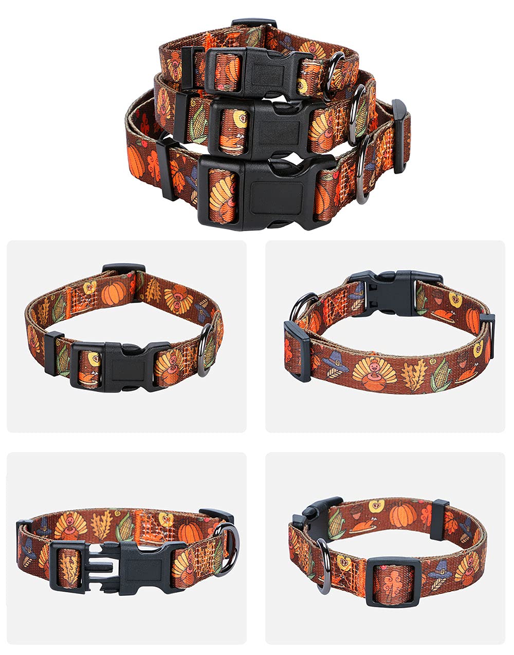 Rhea Rose Fall Halloween Thanksgiving Dog Collars Small Size
