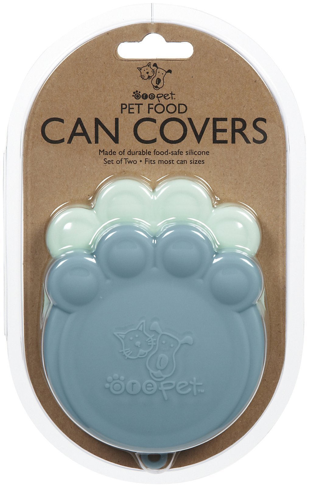 ORE Pet Blue & Light Blue Paw Can Cover Set