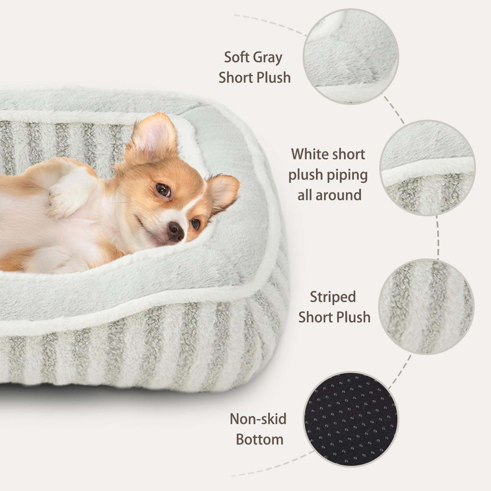 Debang Home Dog Bed For Extra Small Dogs Breeds,Cat Bed,Puppy Kennel Bed With Pillow,Washable Deluxe Plush Dog Crate Beds,Comfy