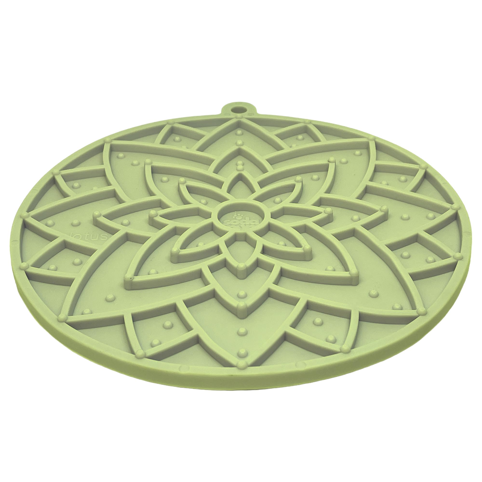 SodaPup Lotus eMat - Durable Enrichment Feeder Made in USA from Non-Toxic, Pet-Safe, Food Safe Rubber for Mental Stimulation, Av